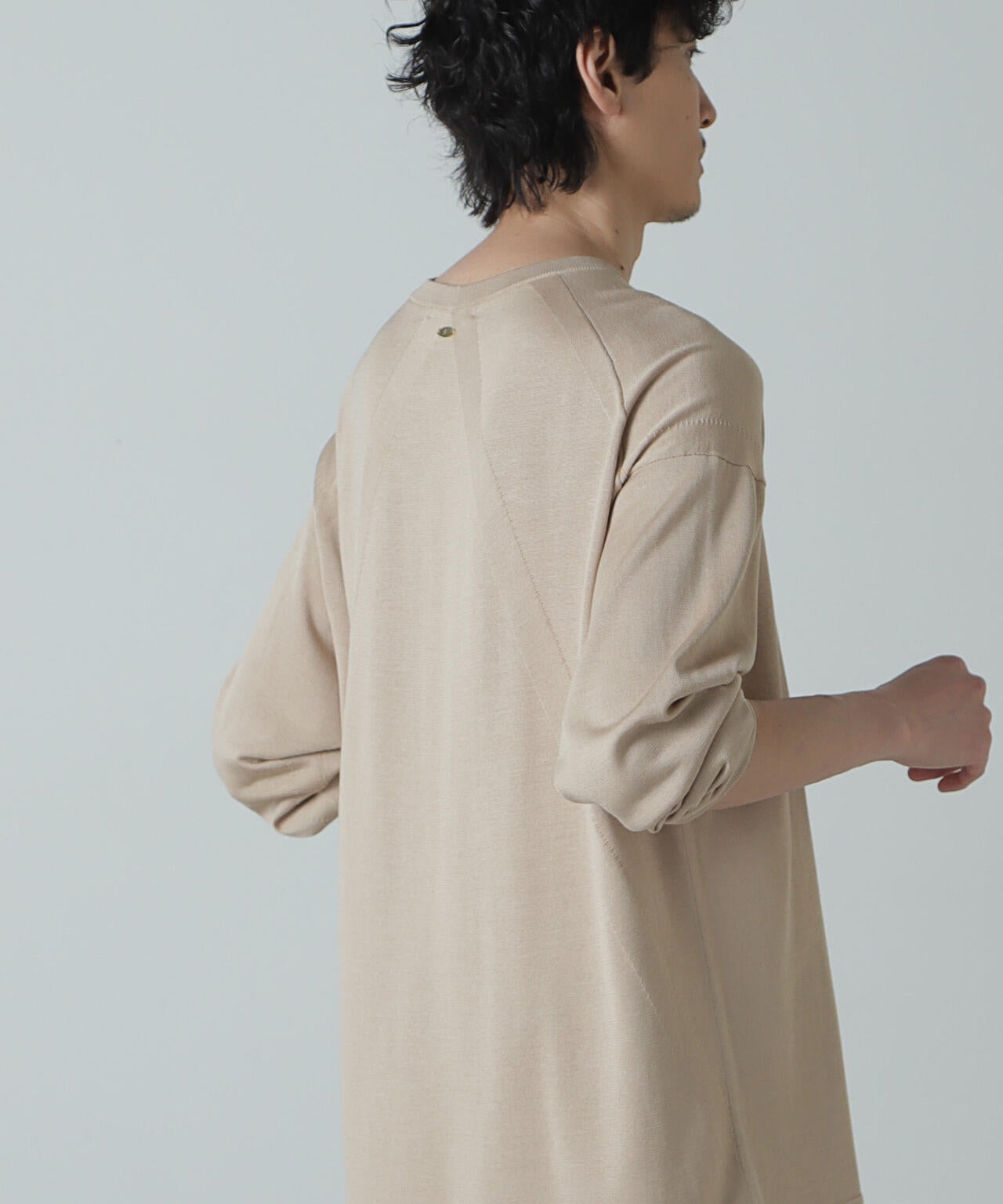 AB.シルクプレーティングリラックスニットTシャツ