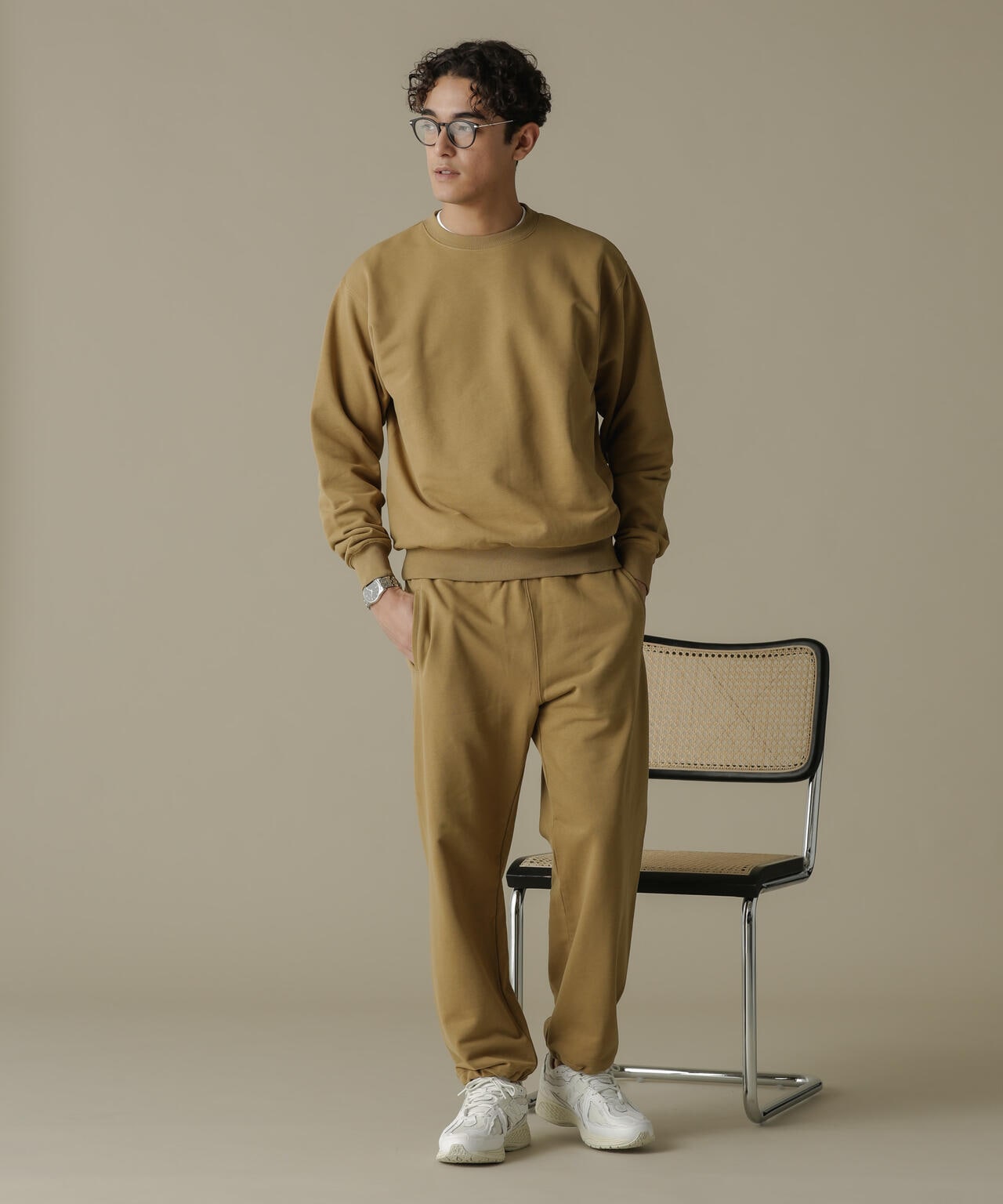 NJ/CLUB」HOMESTOCK SORONA裏毛クルーネックスウェット(セットアップ可