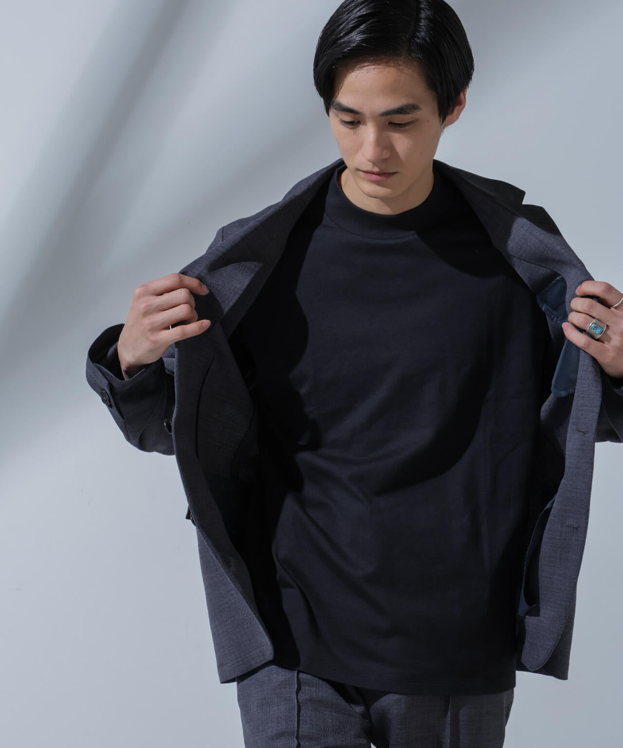 Anti Soaked(R)汗染み防止 モックネックTシャツ