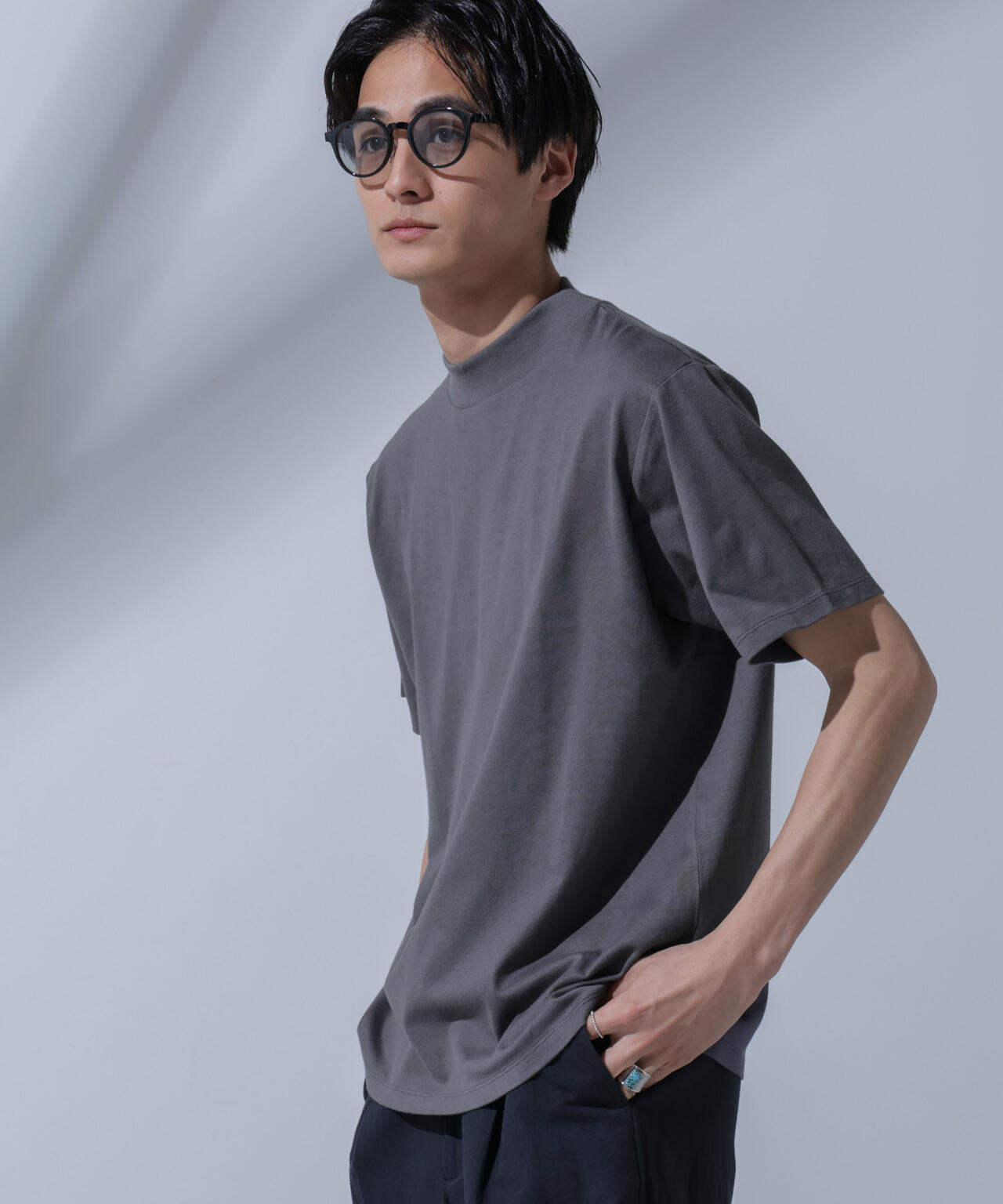 Anti Soaked(R)汗染み防止 モックネックTシャツ