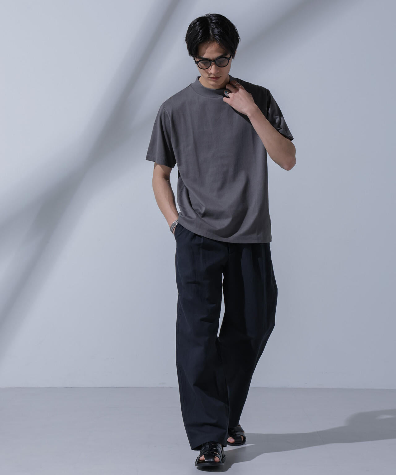 Anti Soaked(R)汗染み防止 モックネックTシャツ