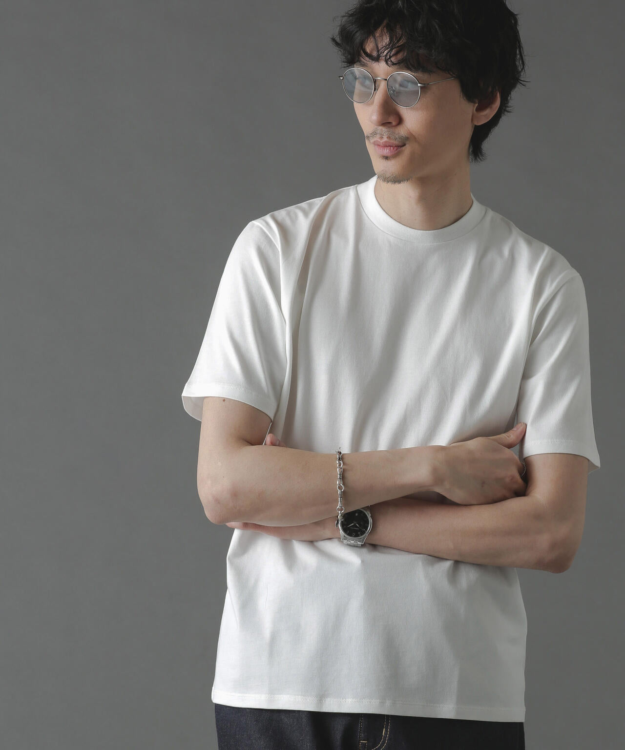 ティーズ ページ HALF ZIP ワイド シルエット Tシャツ 半袖