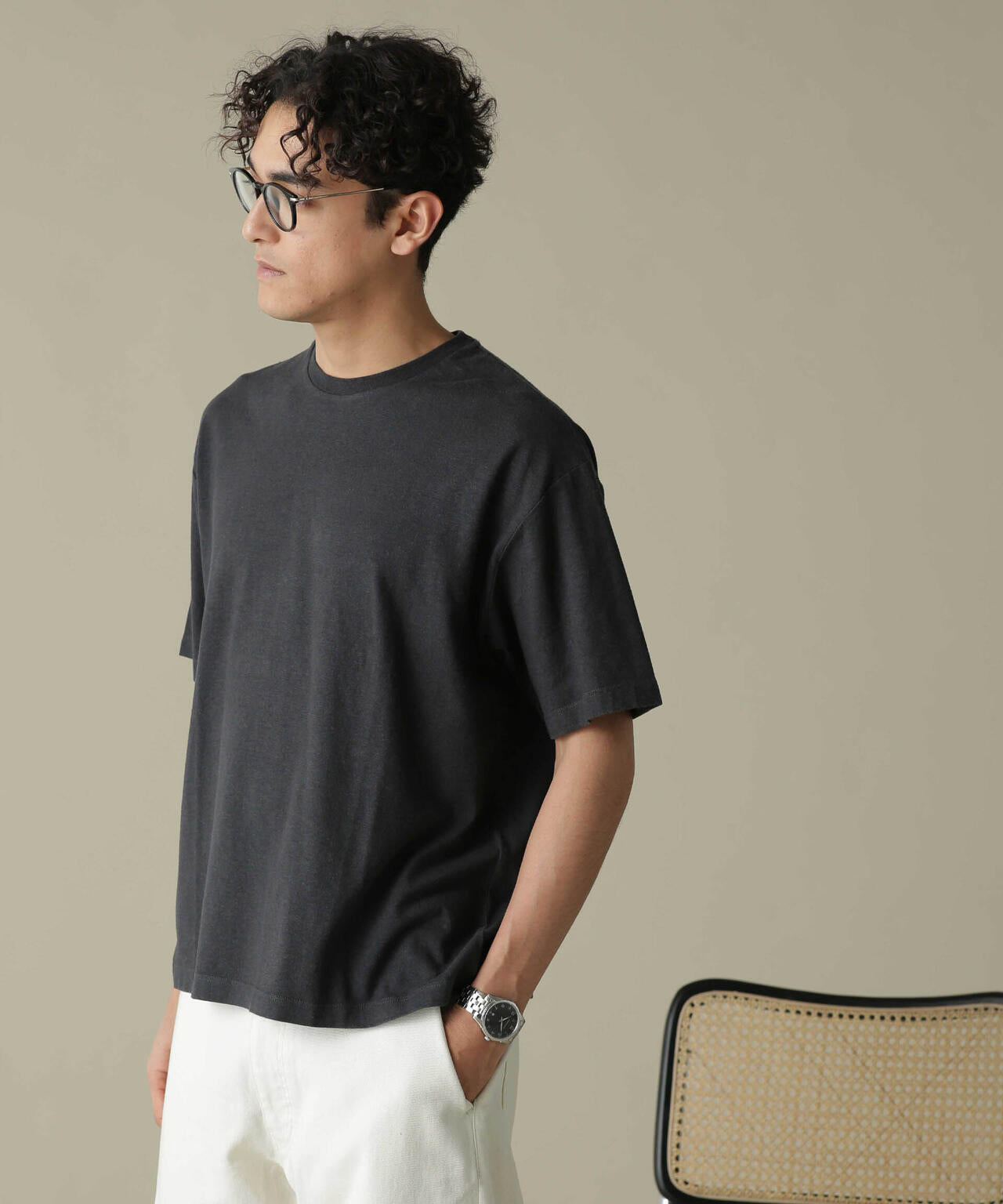 「NJ/CLUB」HOMESTOCK ガーメントダイコットンヘンプTシャツ