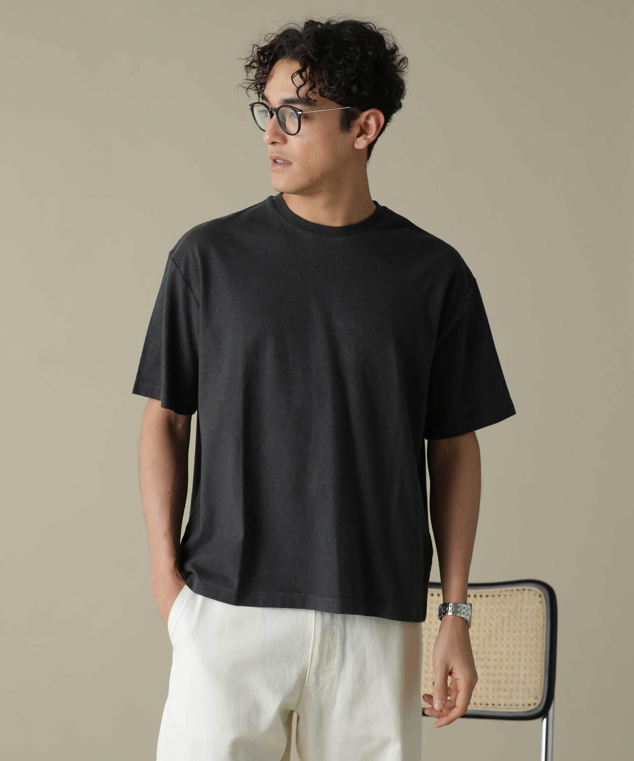 「NJ/CLUB」HOMESTOCK ガーメントダイコットンヘンプTシャツ