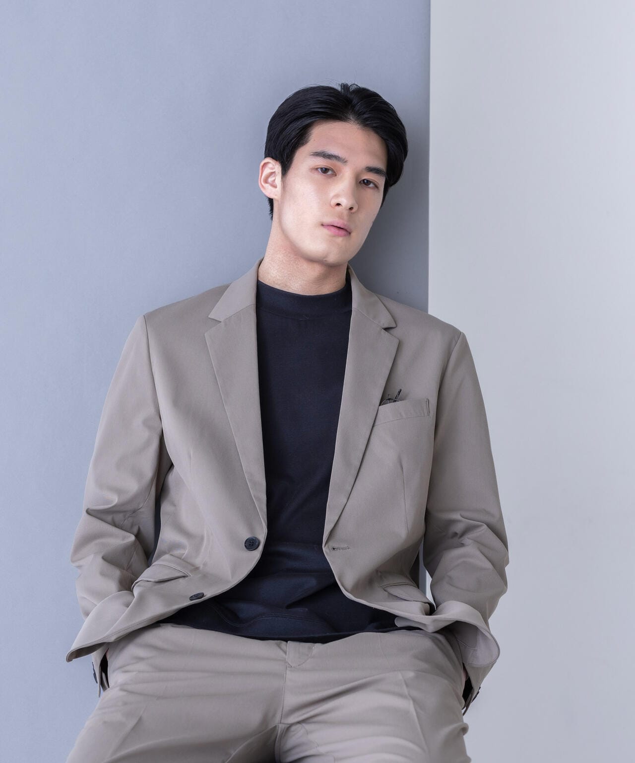 5525golf ナノユニバース ロゴ モックネック カットソー 長袖シャツ S ビーツ・パー・ミニット＿ナノユニバース BP ロゴ刺繍モック