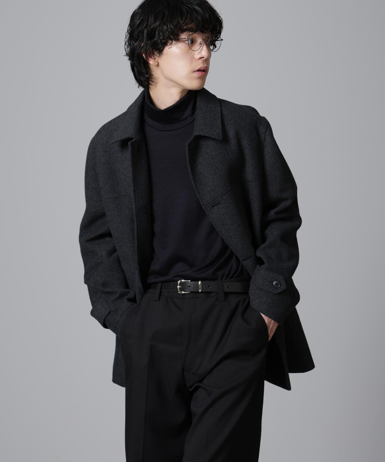 ウールカシミヤ二重織りメルトンカーコート | NANO universe（ナノ