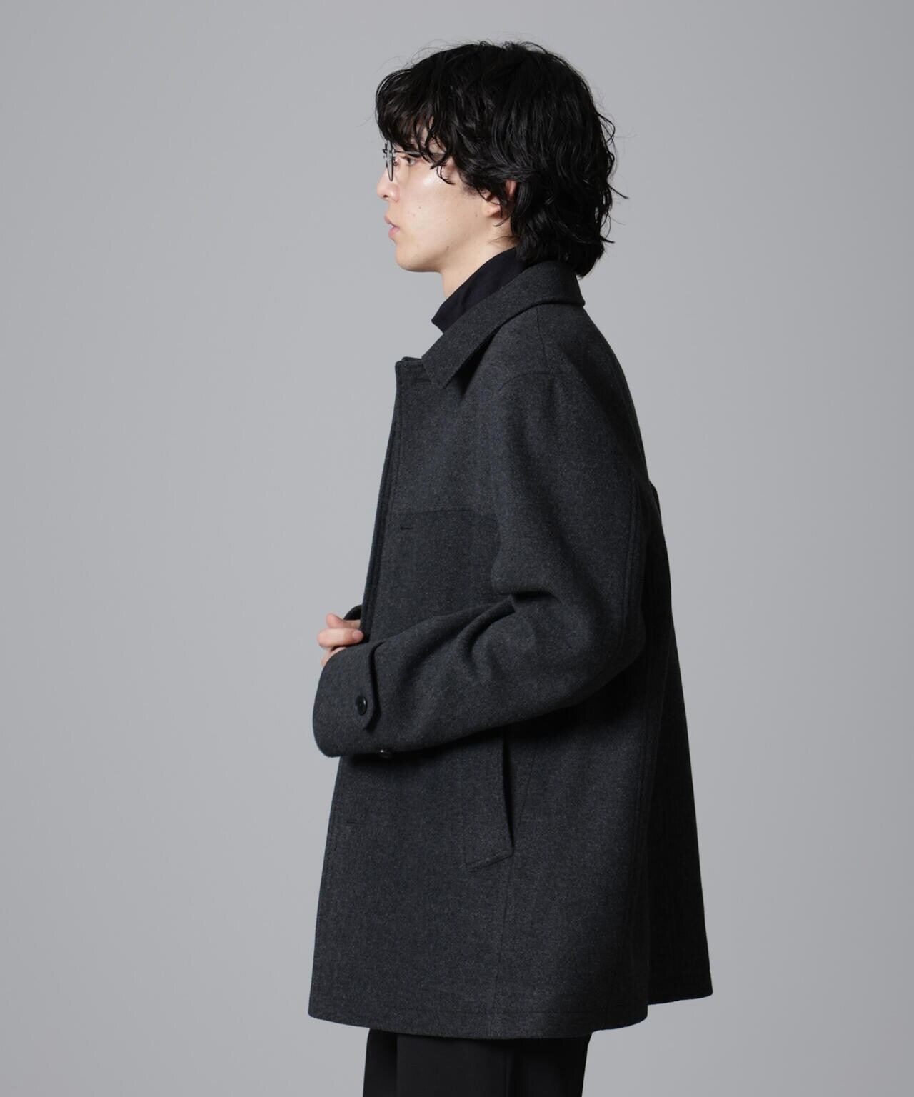 ウールカシミヤ二重織りメルトンカーコート | NANO universe（ナノ