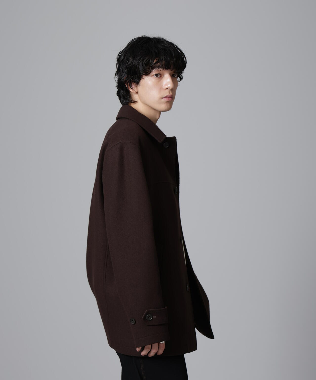 ウールカシミヤ二重織りメルトンカーコート | NANO universe（ナノ