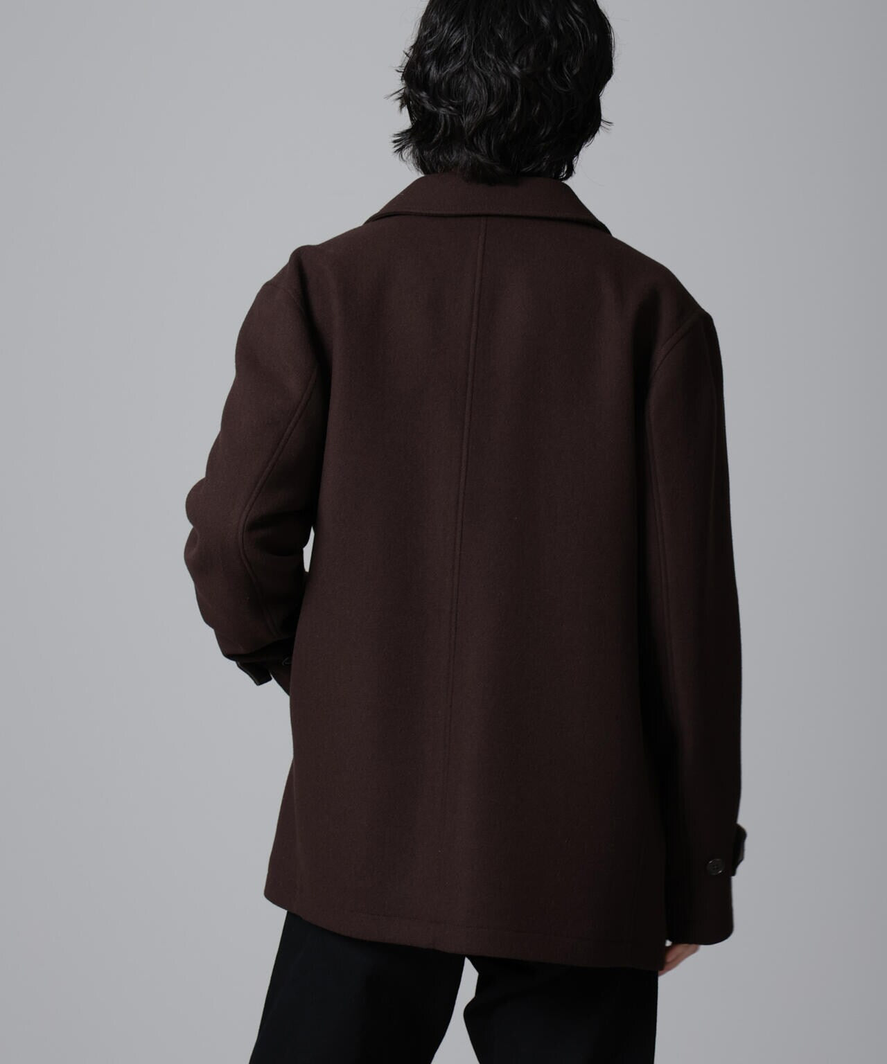 ウールカシミヤ重織りメルトンカートコート Mサイズ チャコール NANO universe コート ジャケット ウールカシミヤ二重織り