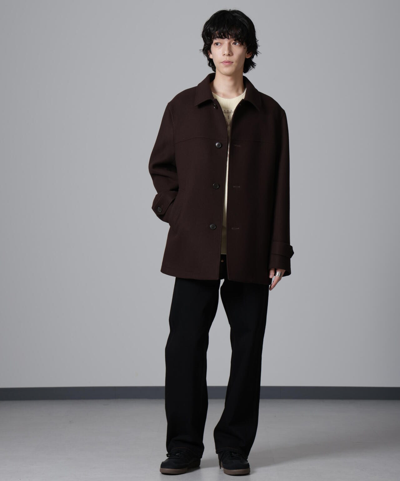 ウールカシミヤ二重織りメルトンカーコート | NANO universe（ナノ