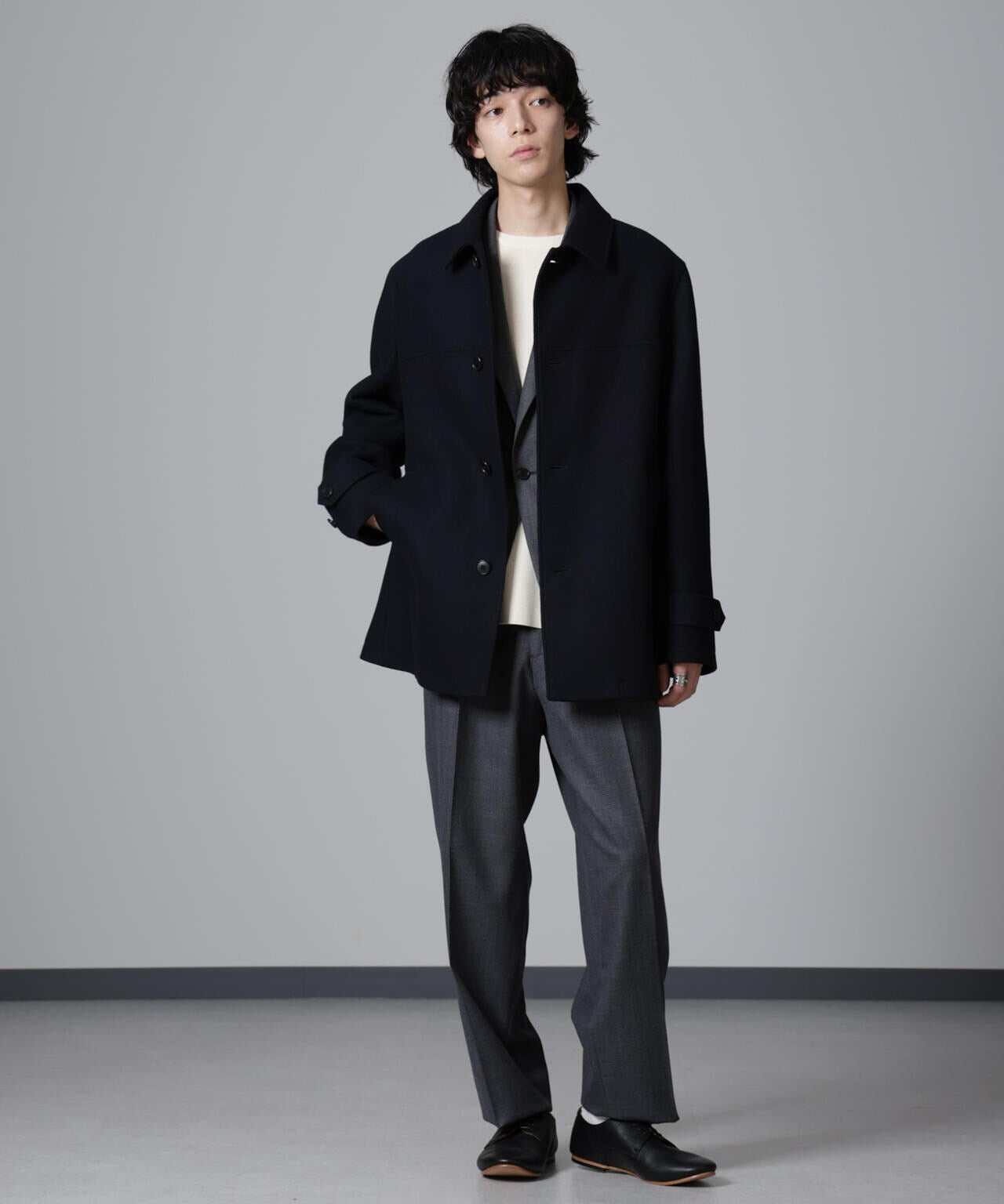 ウールカシミヤ二重織りメルトンカーコート | NANO universe（ナノ