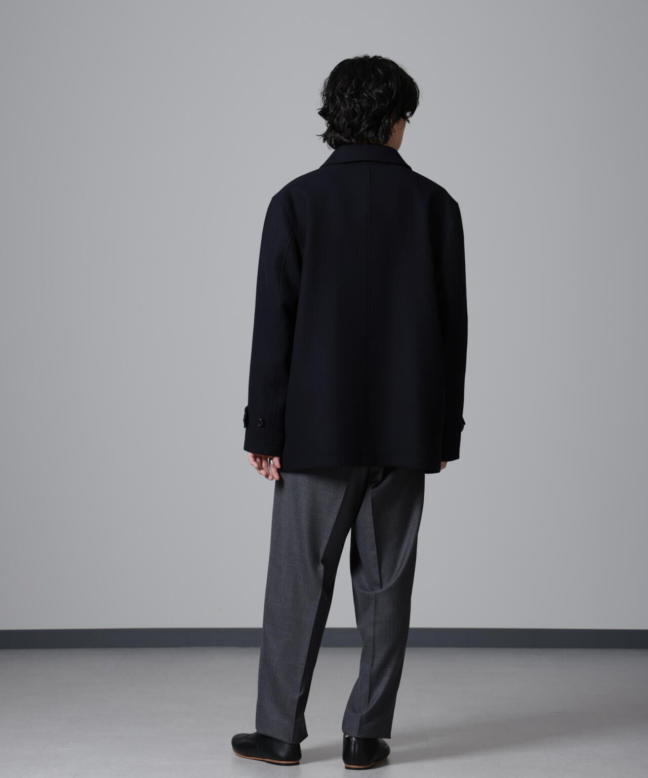 ウールカシミヤ二重織りメルトンカーコート ウール カシミヤ 二重織り メルトン カー コート