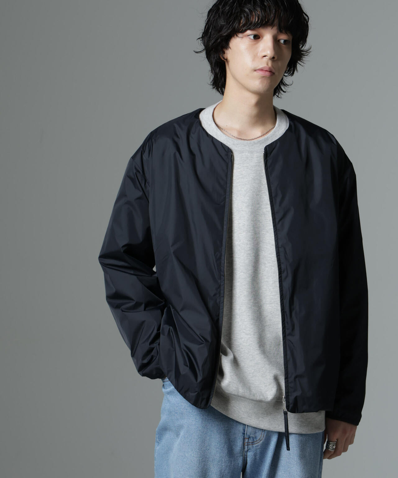 「MC」coveross(R)TECH WARM 裏フリース ノーカラーブルゾン
