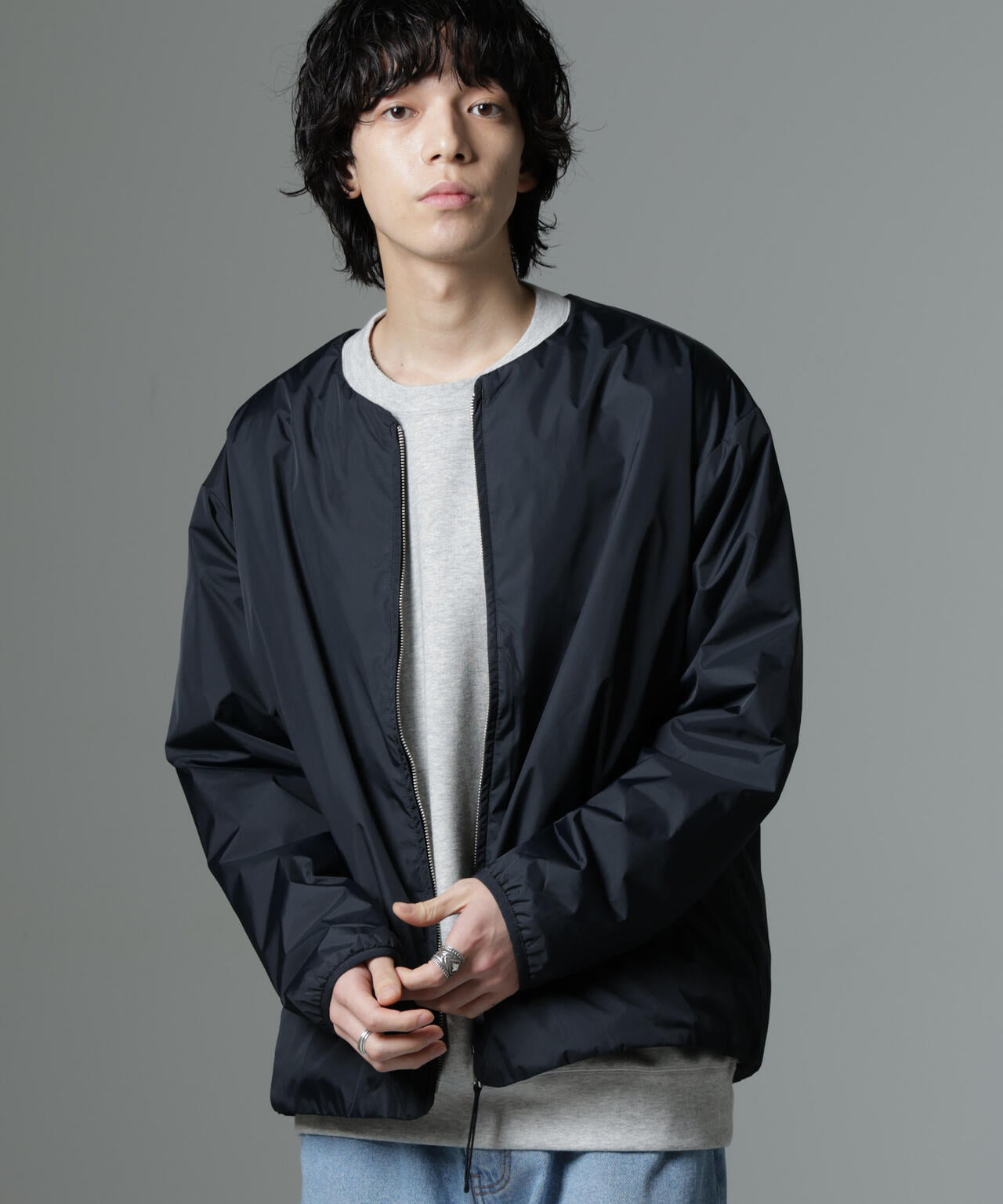 MC」coveross(R)TECH WARM 裏フリース ノーカラーブルゾン | NANO