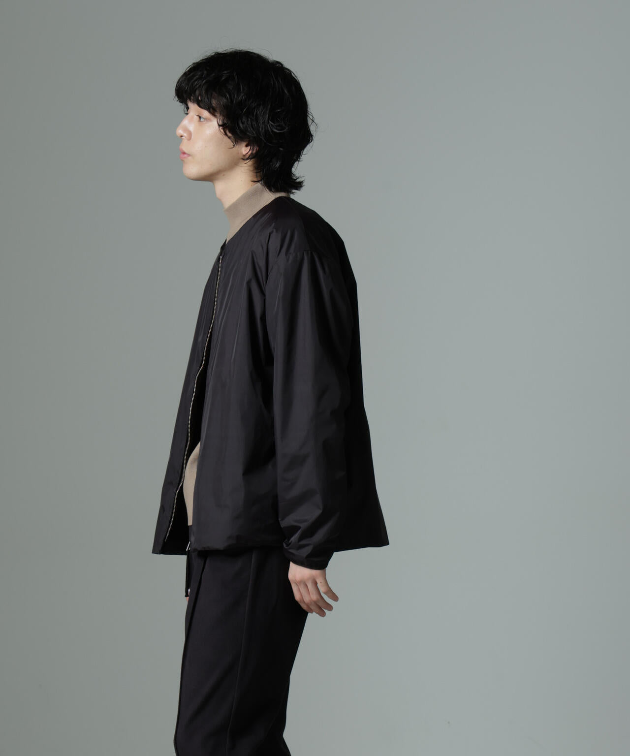 MC」coveross(R)TECH WARM 裏フリース ノーカラーブルゾン | NANO