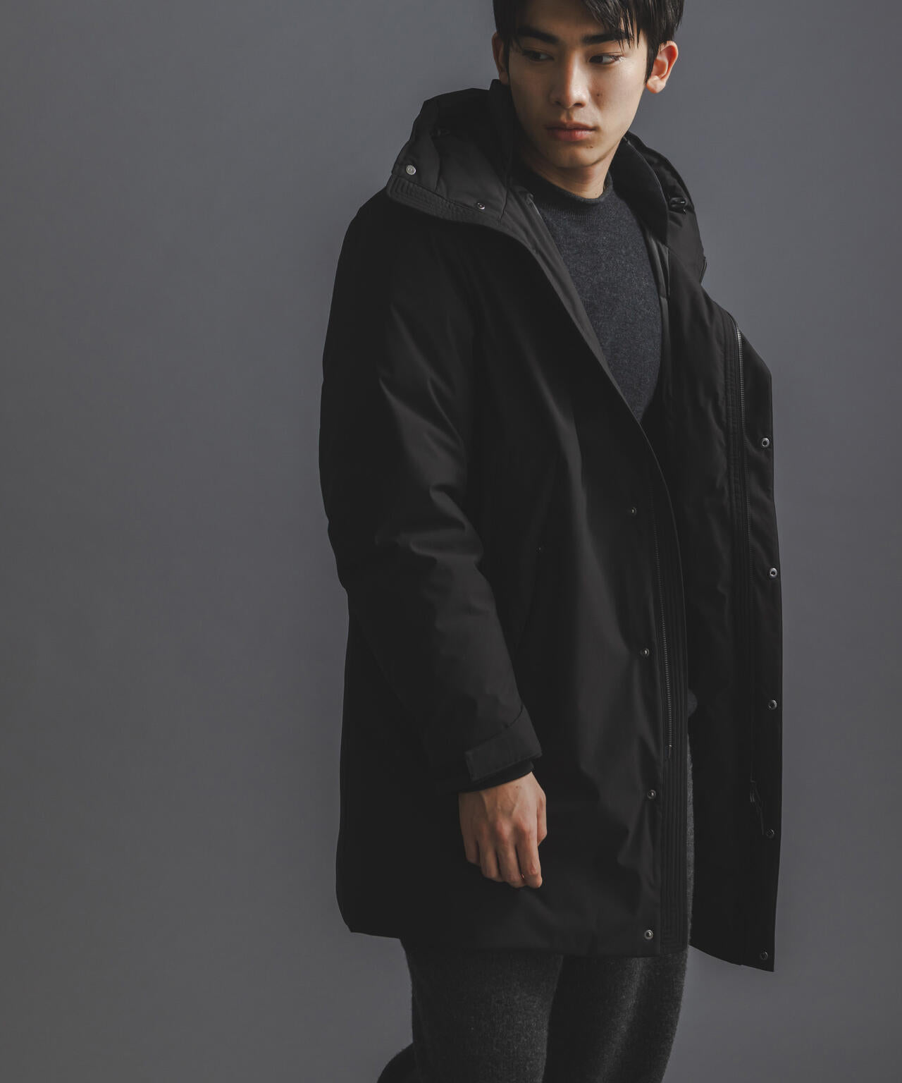 「西川ダウン(R)」ロングフードダウン