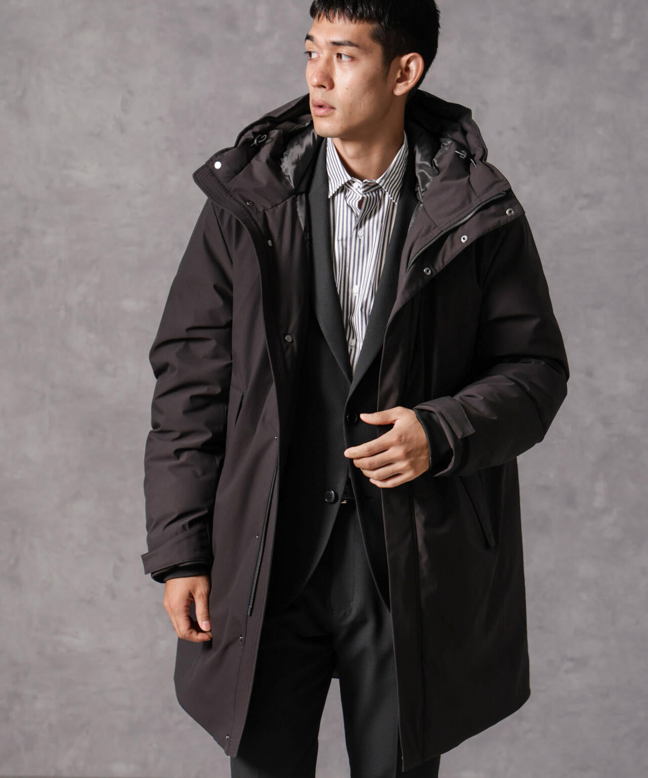 西川ダウン(R)」ロングフードダウン | NANO universe（ナノ