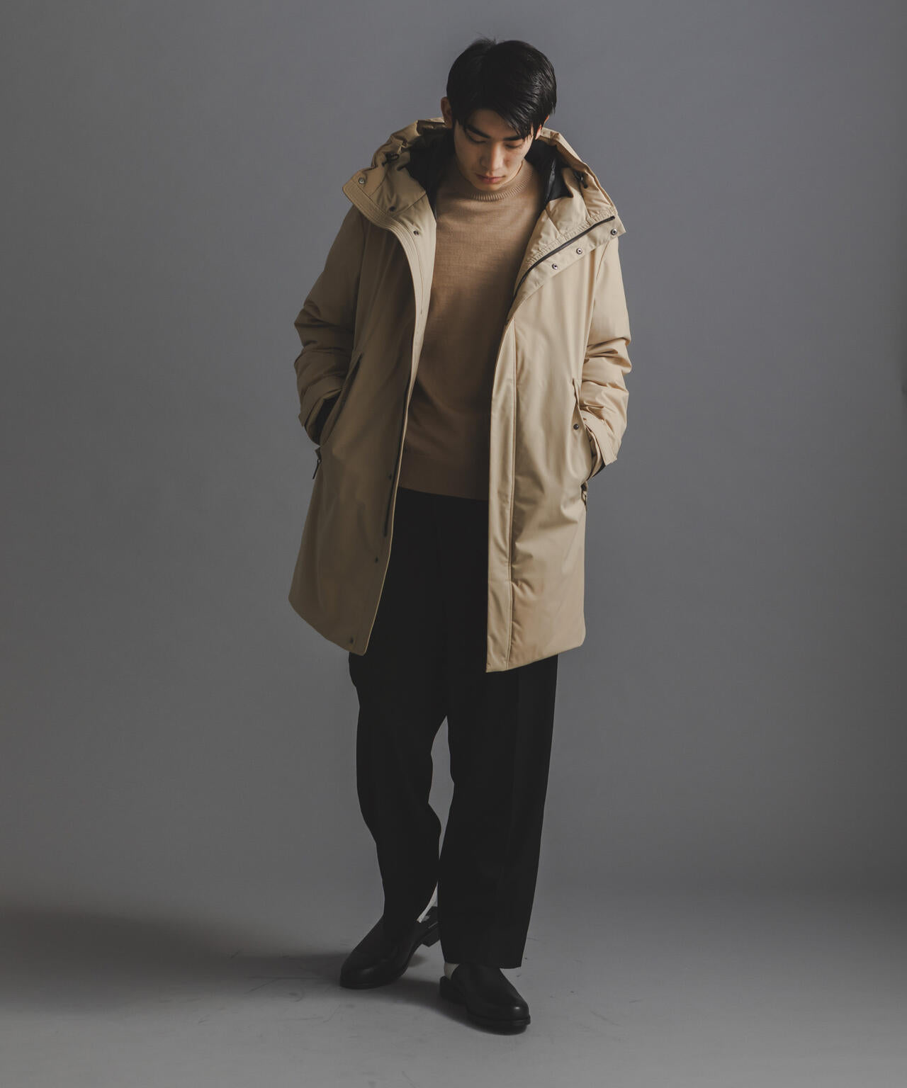 「西川ダウン(R)」ロングフードダウン