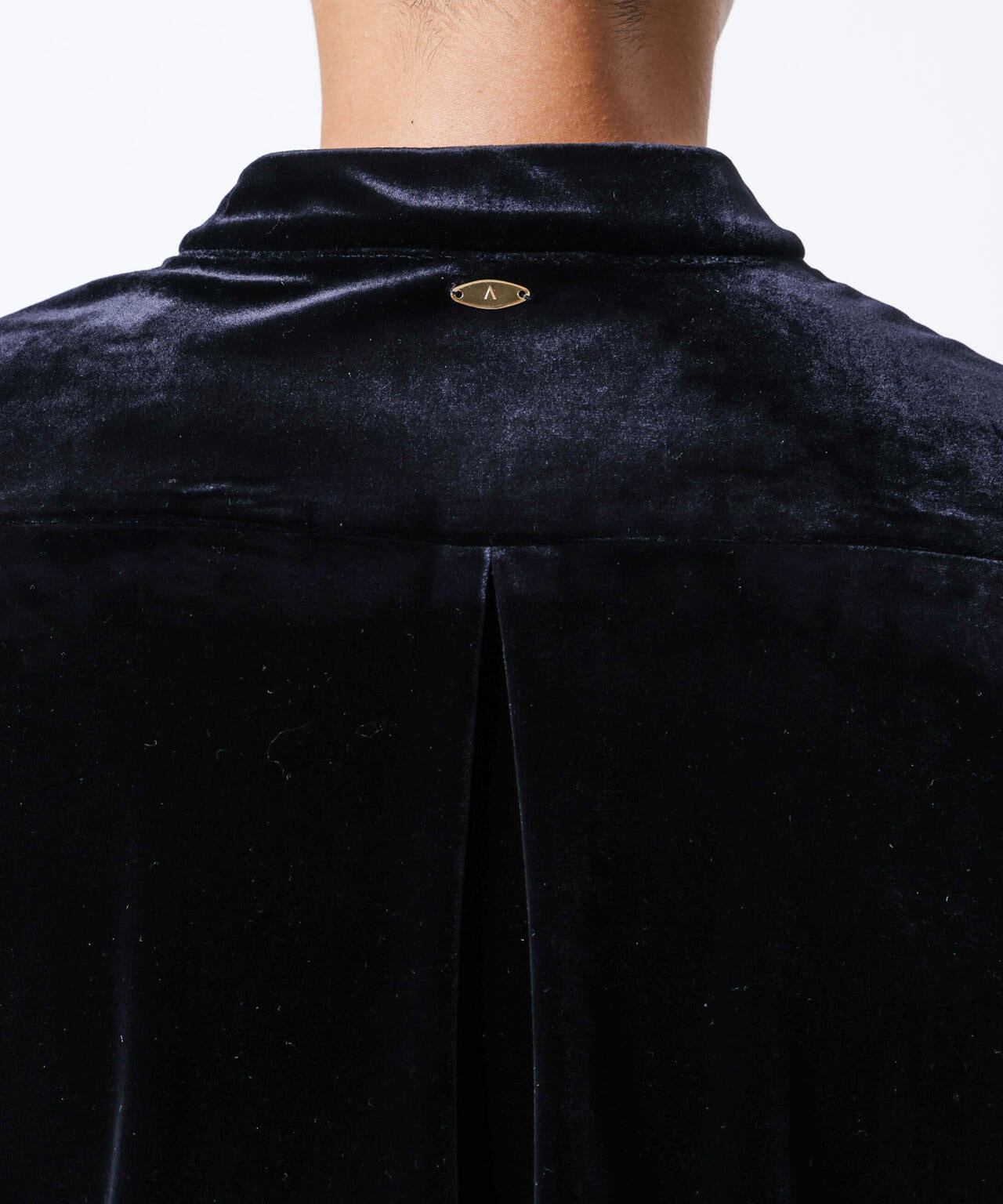 「ASSEMBLANC」トリアセテートベルベットシャツブルゾン