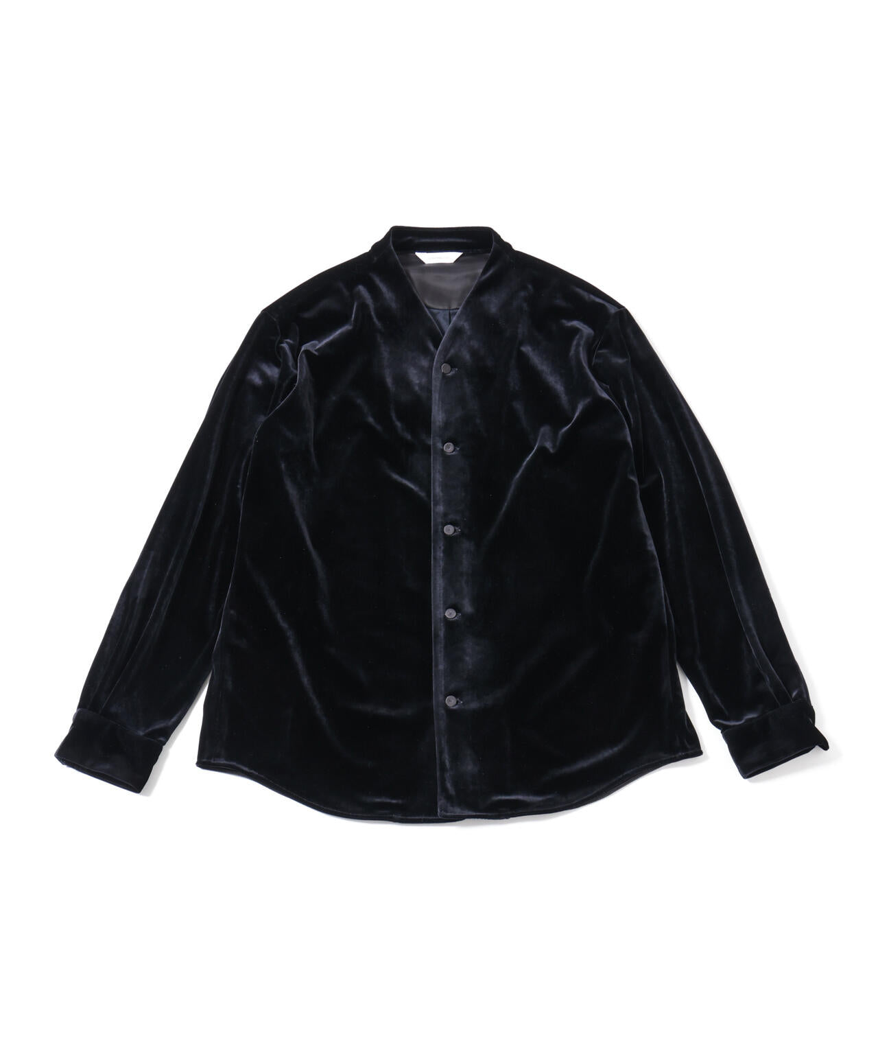 「ASSEMBLANC」トリアセテートベルベットシャツブルゾン