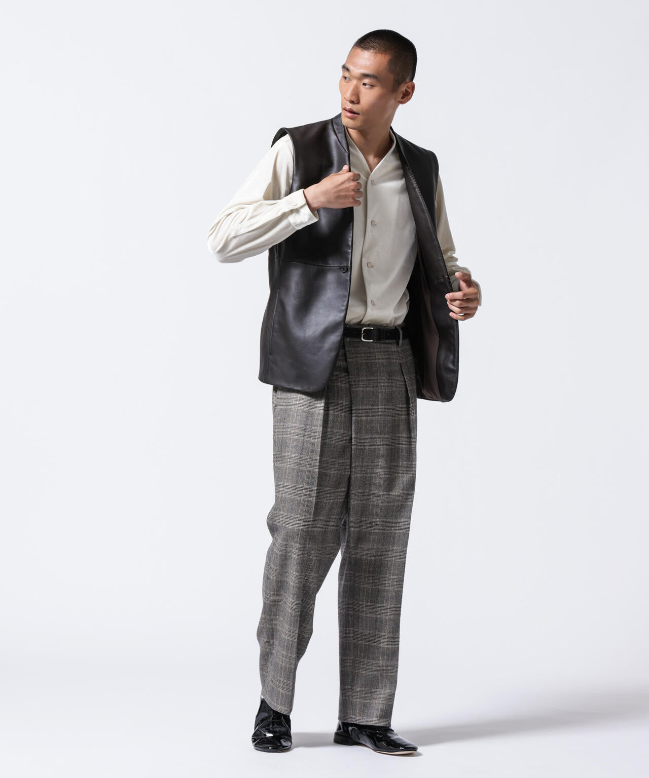 ASSEMBLANC」トリアセテートベルベットシャツブルゾン | NANO universe