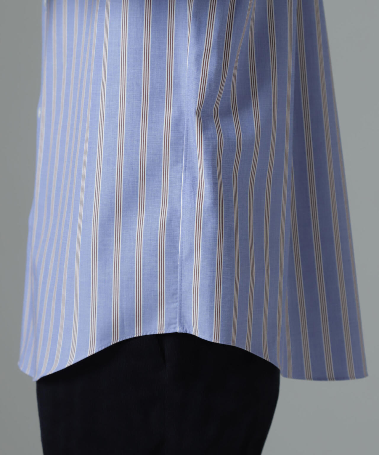 セミワイドストライプクレリックシャツ | NANO universe（ナノ