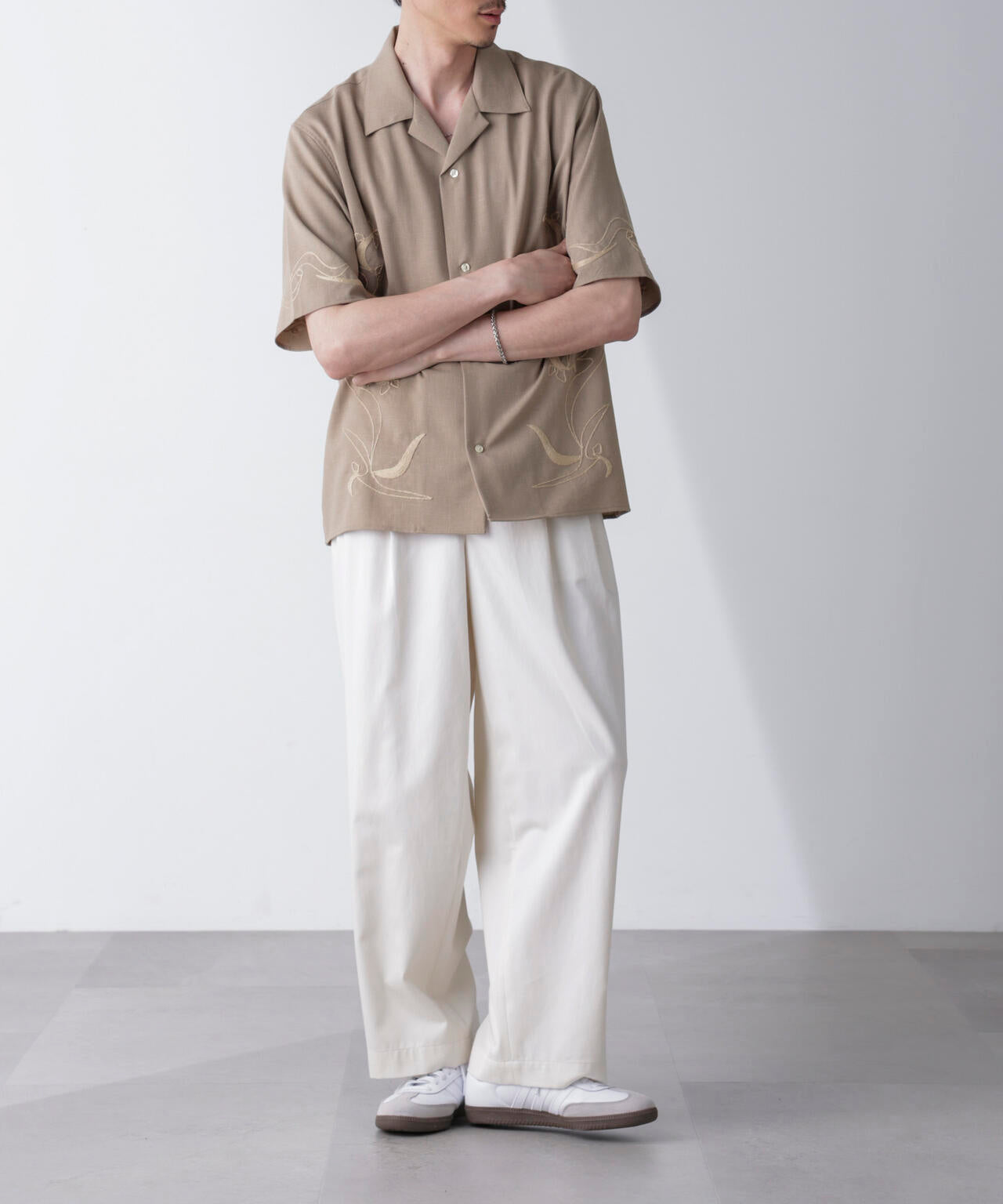 チェーン刺繍オープンカラーシャツ | NANO universe（ナノ