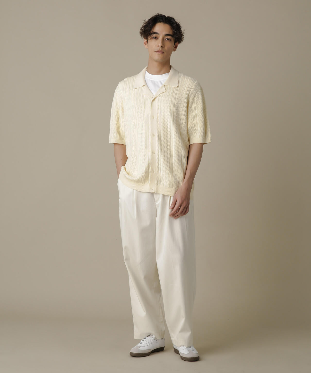 NJ/CLUB」HOMESTOCKケーブルニットシャツ | NANO universe（ナノ