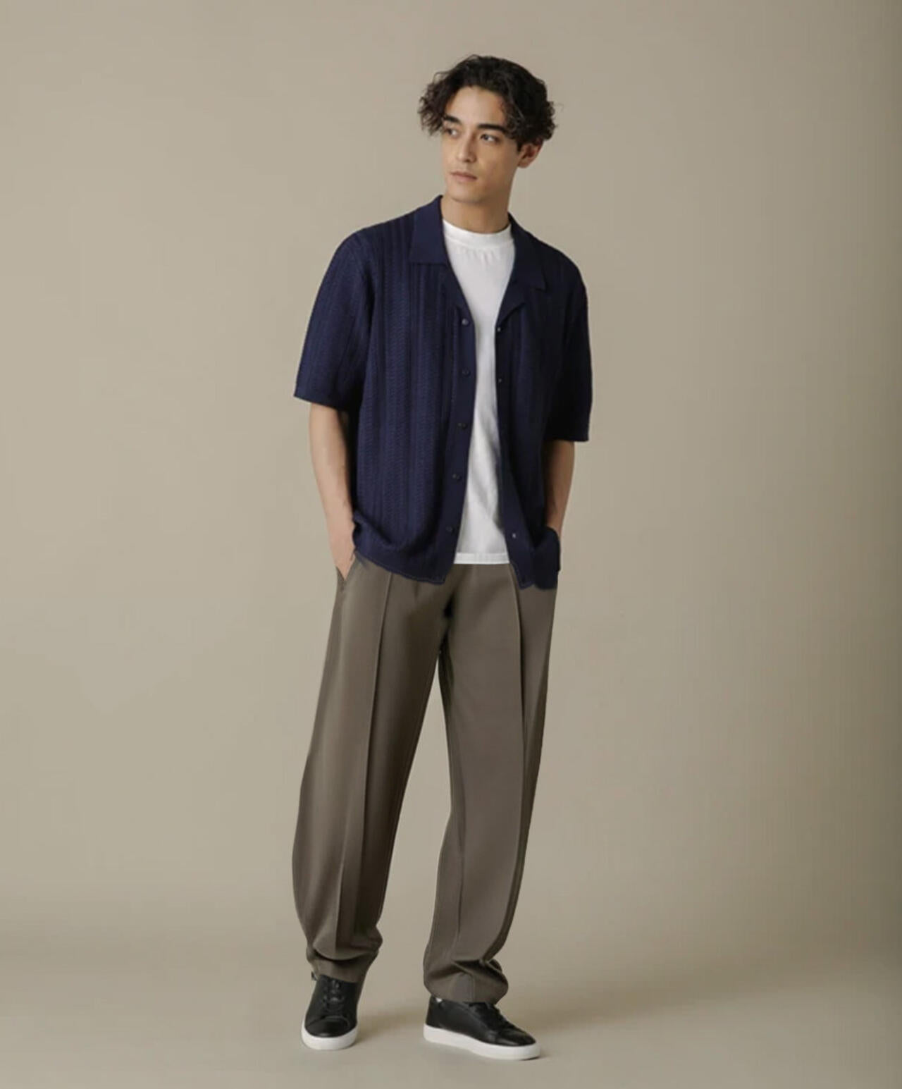 NJ/CLUB」HOMESTOCKケーブルニットシャツ | NANO universe（ナノ