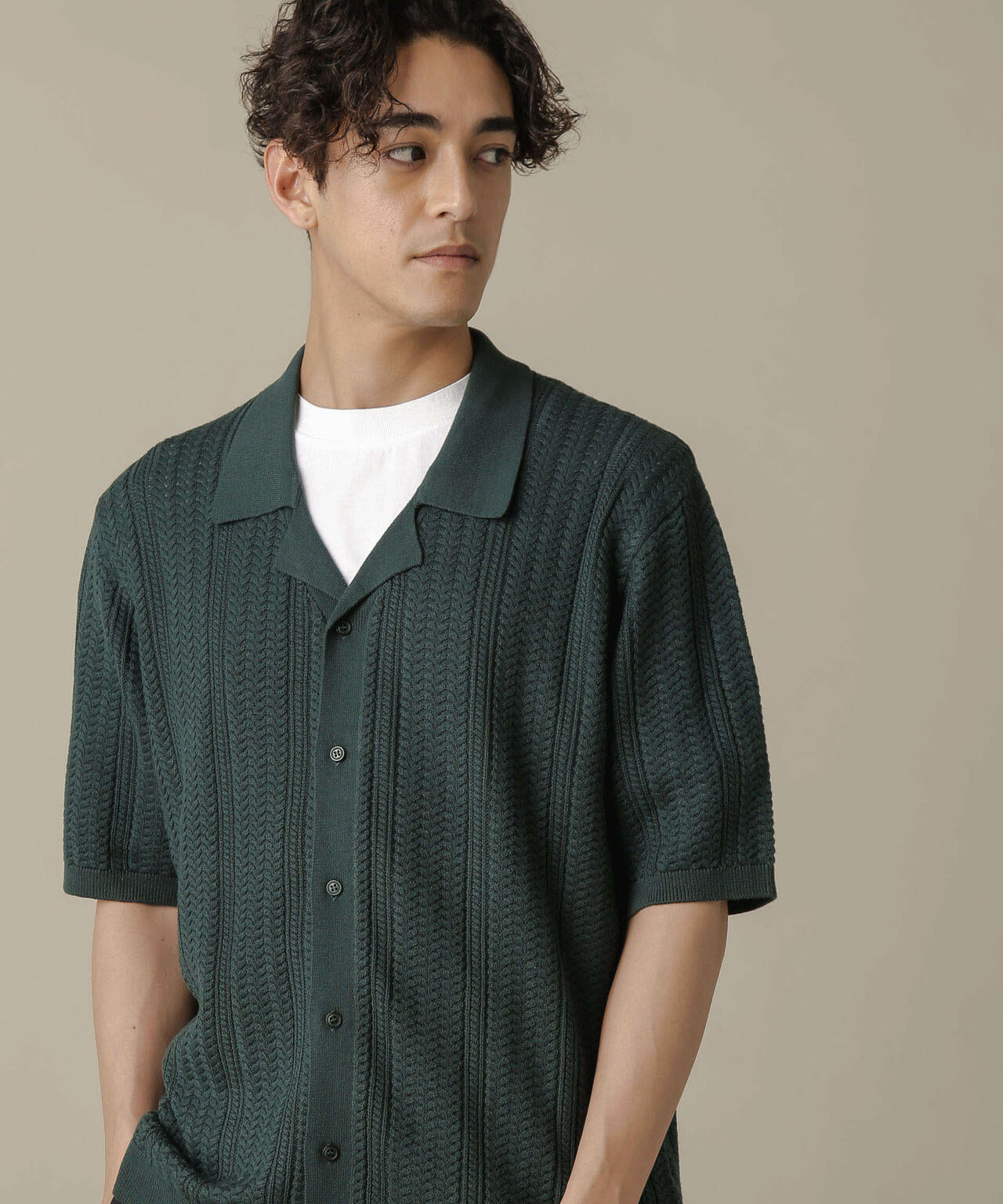 「NJ/CLUB」HOMESTOCKケーブルニットシャツ