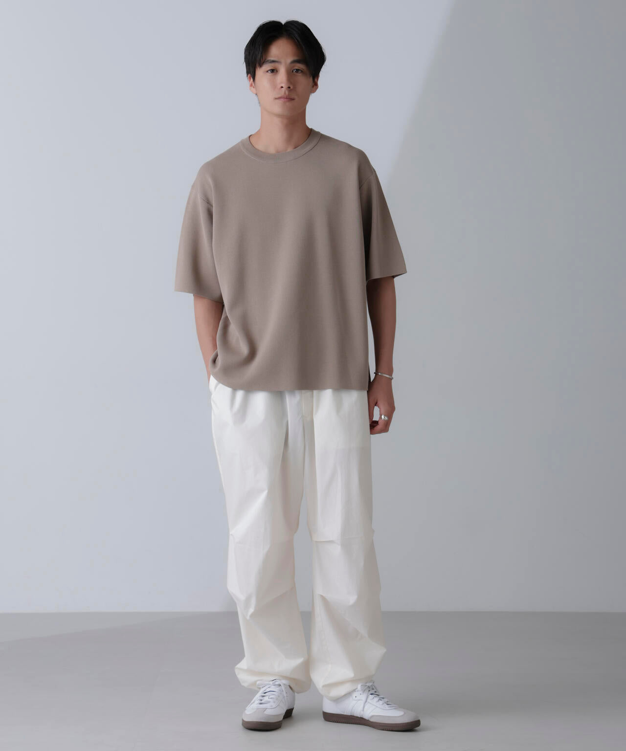 14ゲージミラノリブニット クルーネック 半袖(手洗い可能)