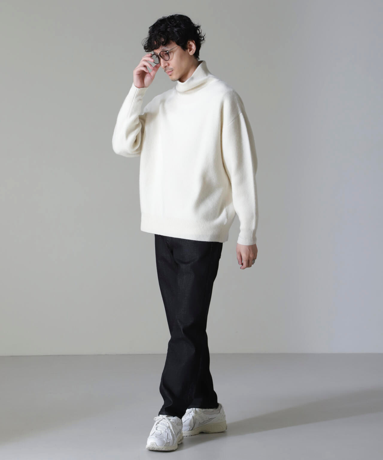 AQUA ウールカシミヤモックネックプルオーバー