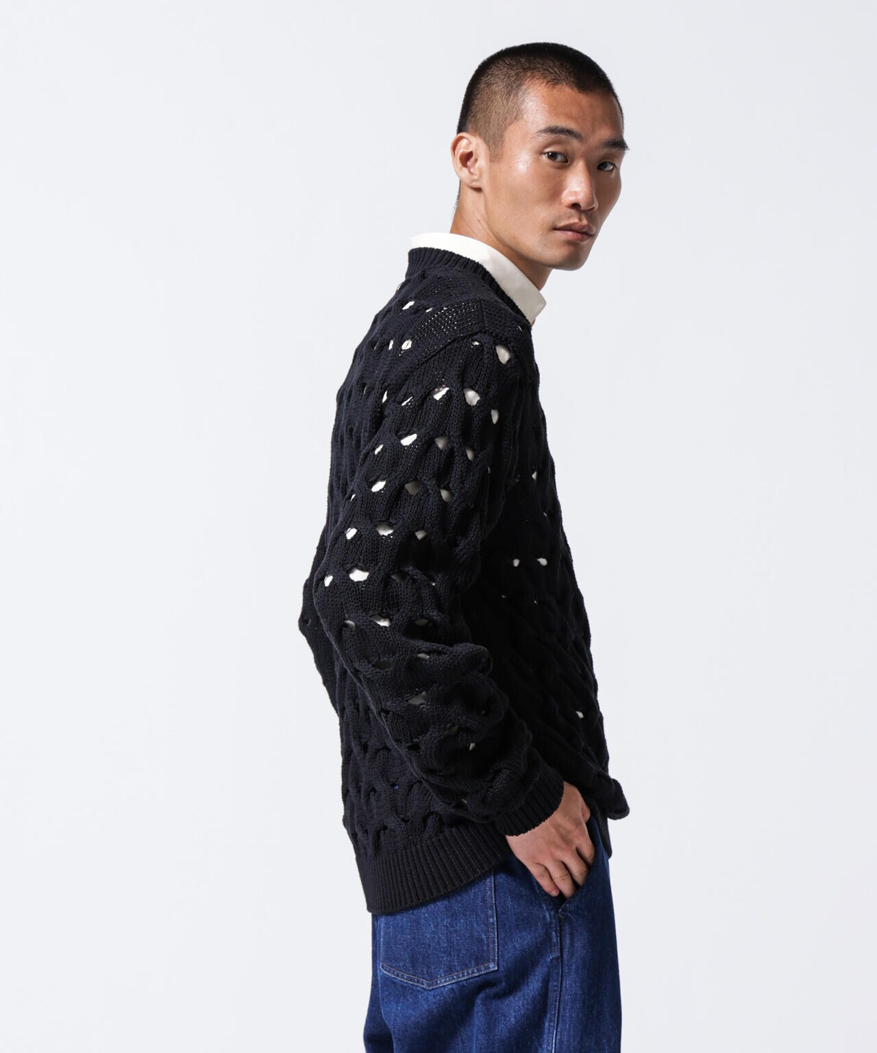 ASSEMBLANC」リリーヤーンアイレットケーブルプルオーバー | NANO