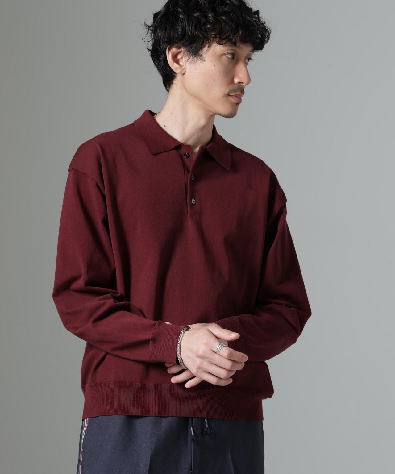 コットンソロナプレーティングニットポロ | NANO universe（ナノ