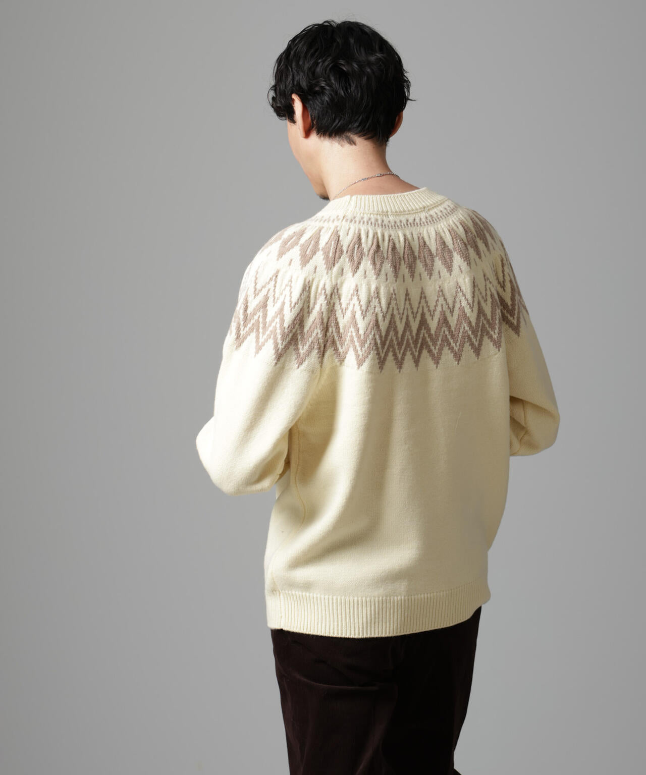 ノルディック柄クルーネックニット | NANO universe（ナノ・ユニバース