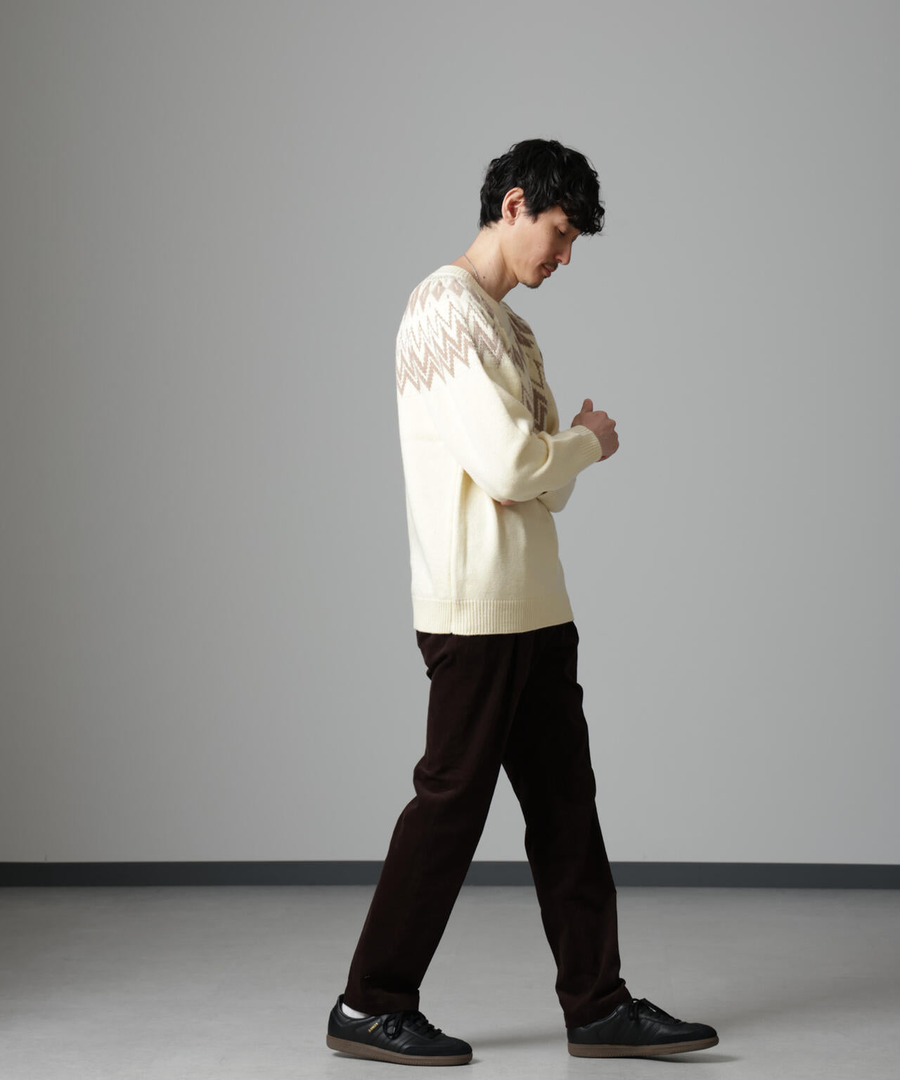 ノルディック柄クルーネックニット | NANO universe（ナノ・ユニバース