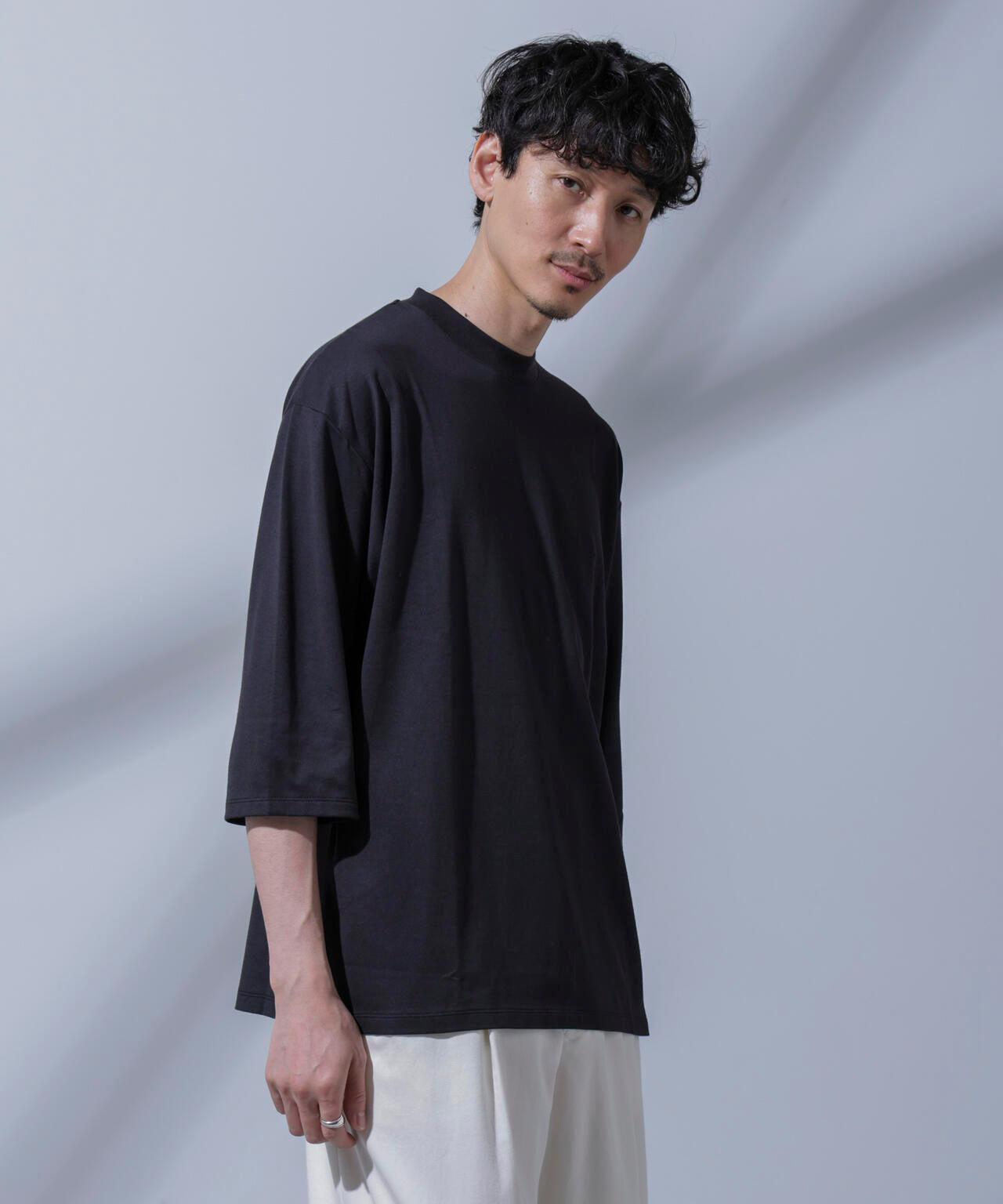 Anti Soaked(R) 汗染み防止 クルーネックワイドTシャツ七分袖