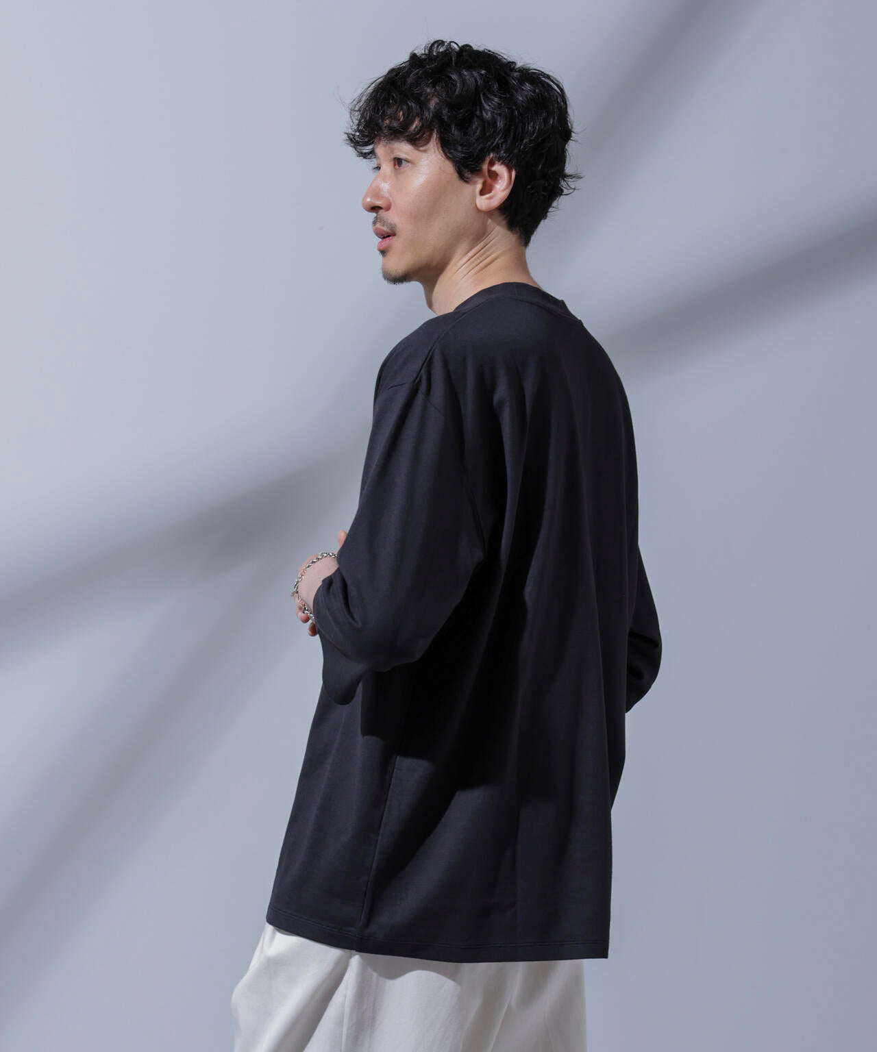 Anti Soaked(R) 汗染み防止 クルーネックワイドTシャツ七分袖