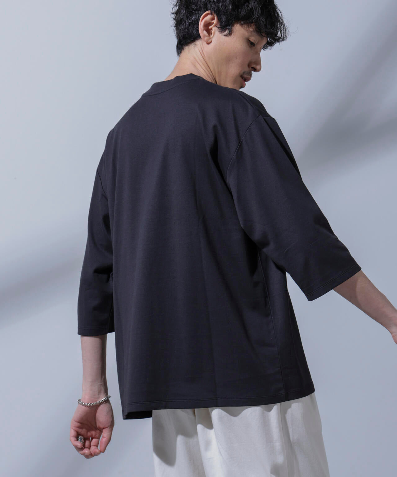 Anti Soaked(R) 汗染み防止 クルーネックワイドTシャツ七分袖