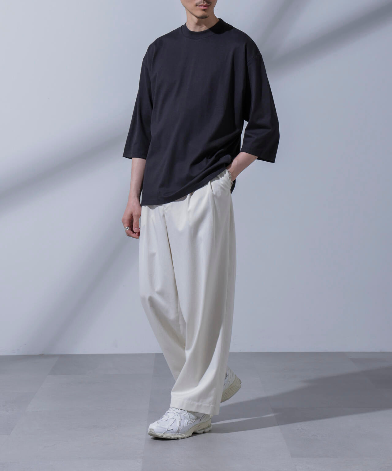 Anti Soaked(R) 汗染み防止 クルーネックワイドTシャツ七分袖