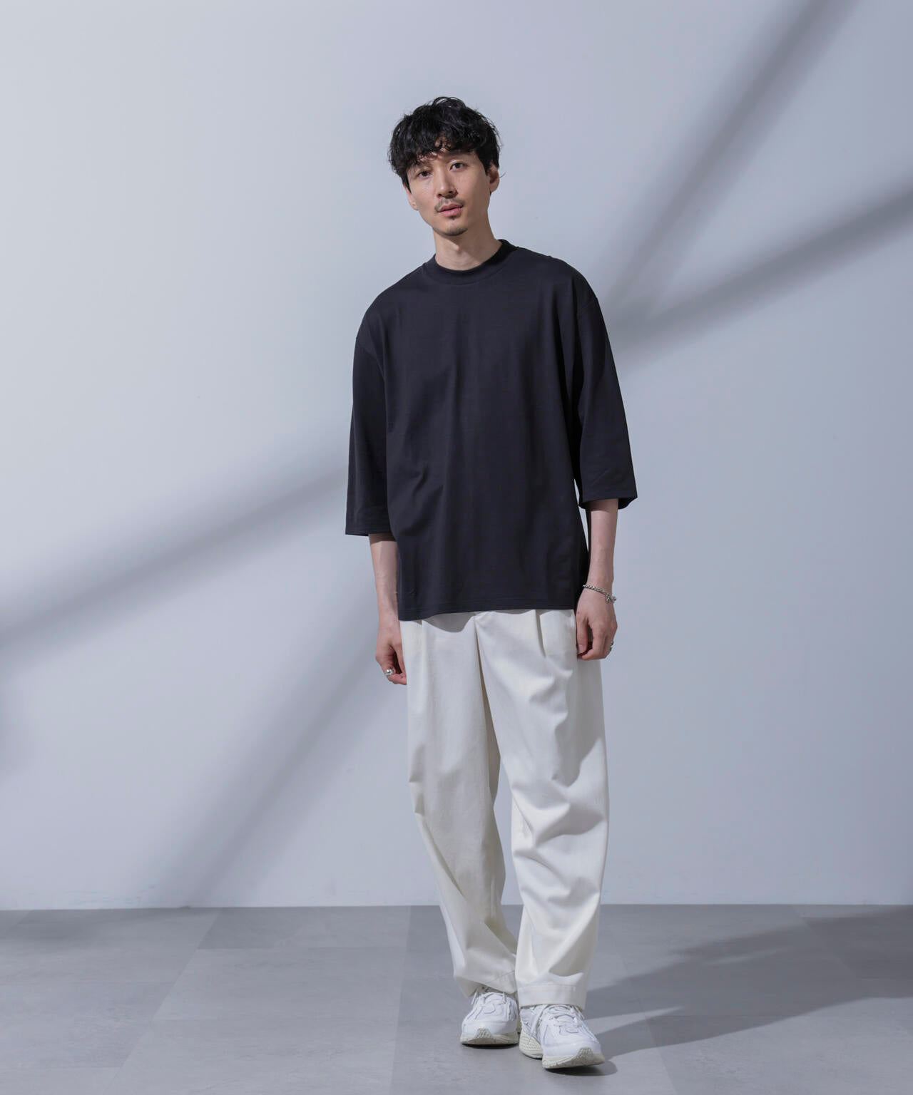 Anti Soaked(R) 汗染み防止 クルーネックワイドTシャツ七分袖