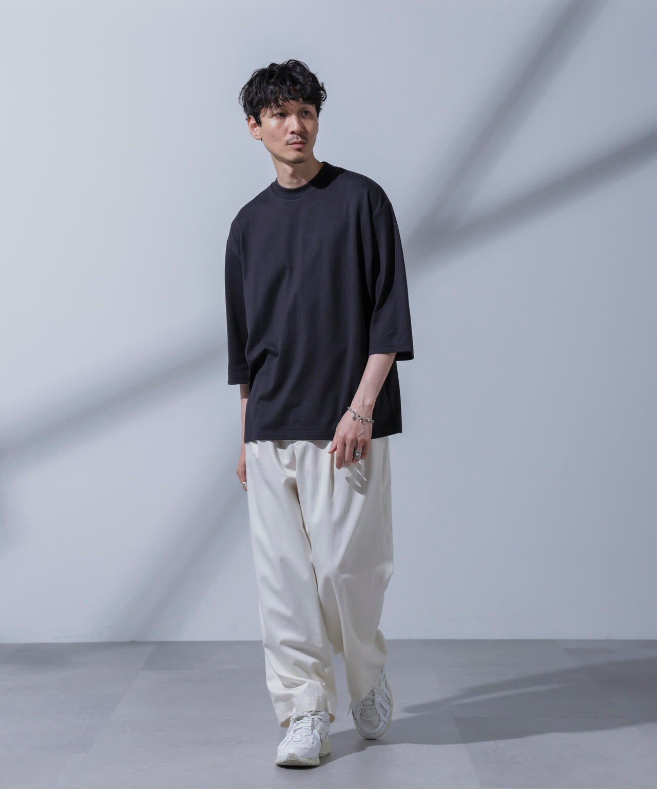 Anti Soaked(R) 汗染み防止 クルーネックワイドTシャツ七分袖