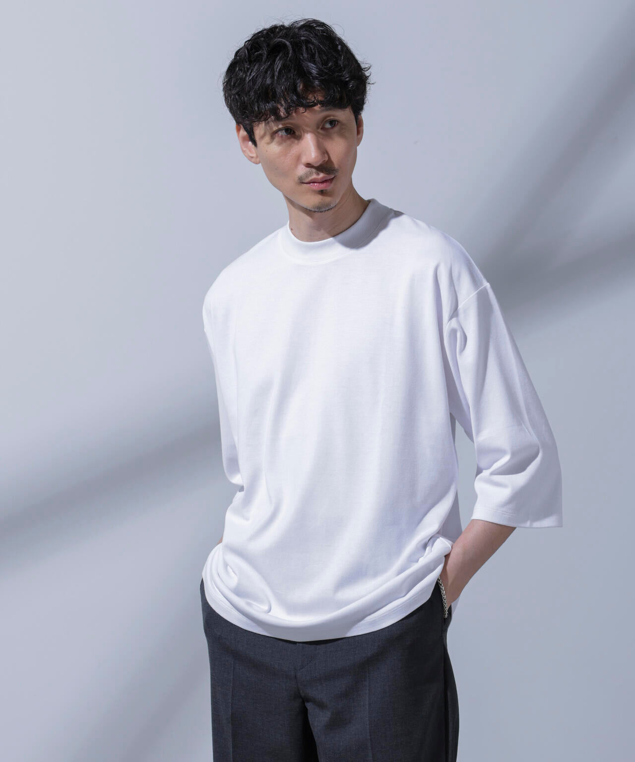 Anti Soaked(R) 汗染み防止 クルーネックワイドTシャツ七分袖