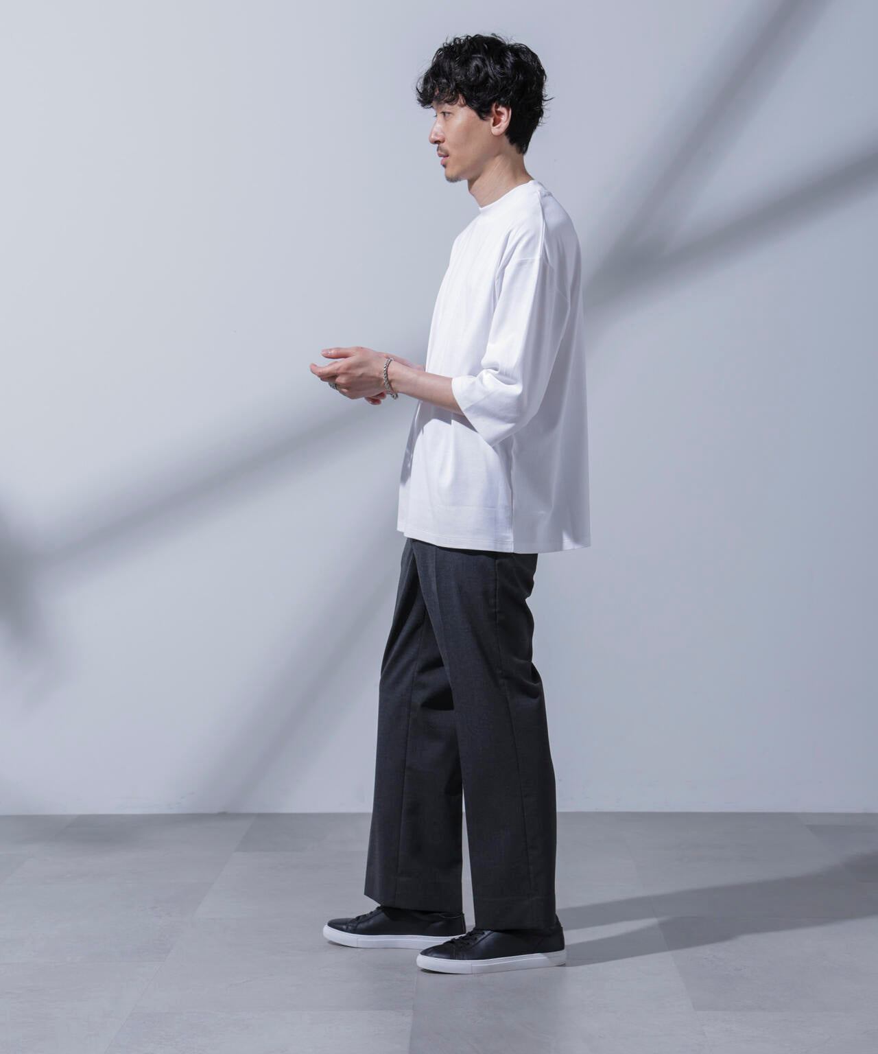 Anti Soaked(R) 汗染み防止 クルーネックワイドTシャツ七分袖