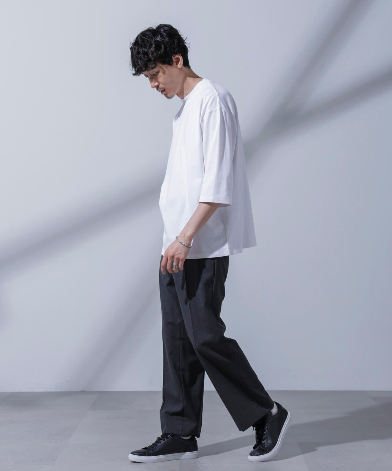 Anti Soaked(R) 汗染み防止 クルーネックワイドTシャツ七分袖