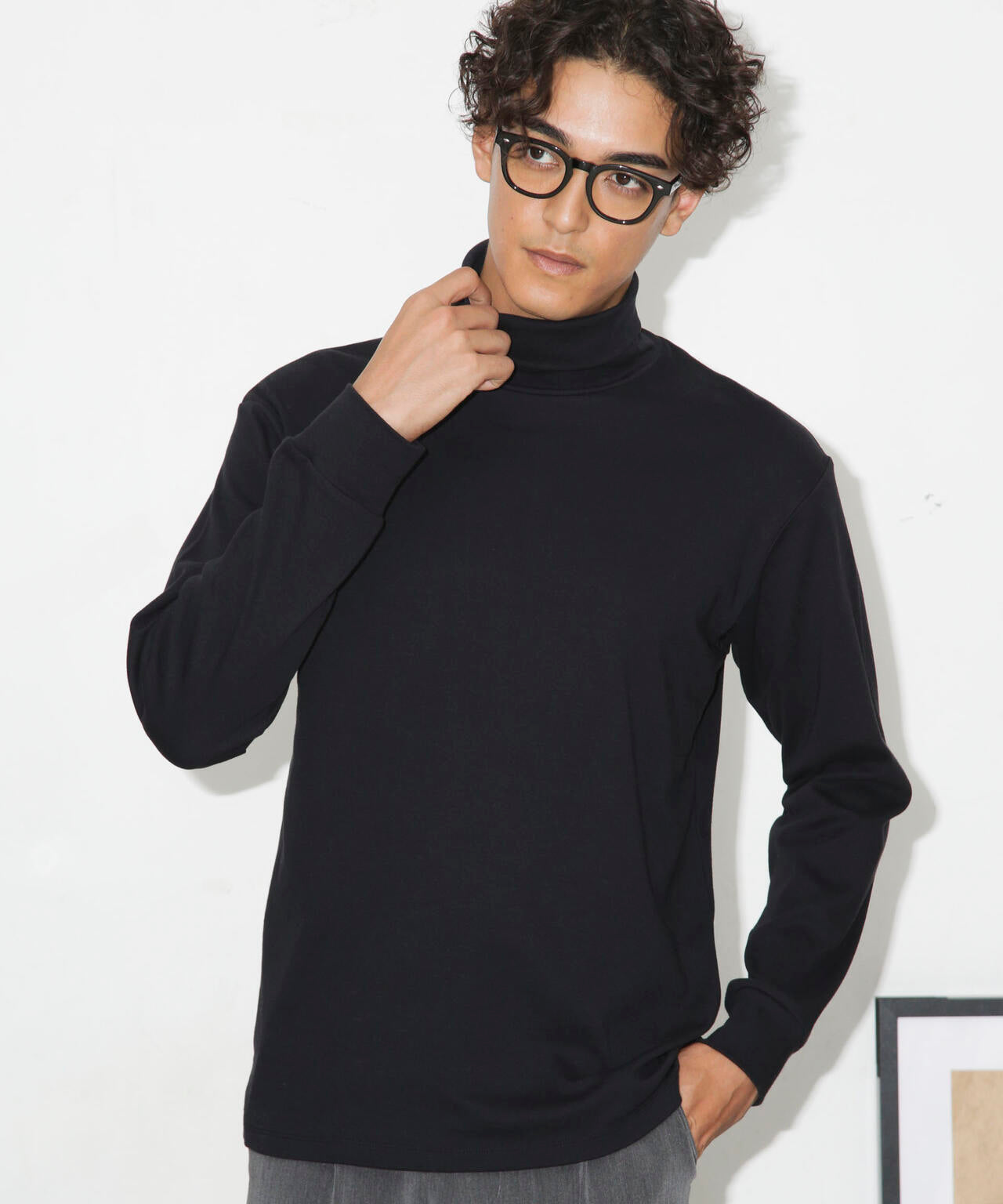Anti Soaked(R) 汗染み防止 スムースタートルネックTシャツ 長袖