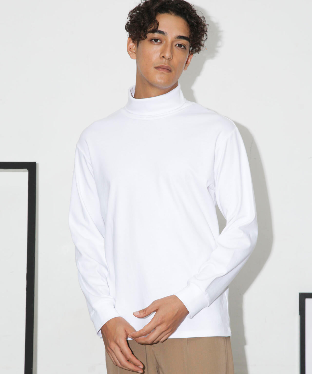 Anti Soaked(R) 汗染み防止 スムースタートルネックTシャツ 長袖