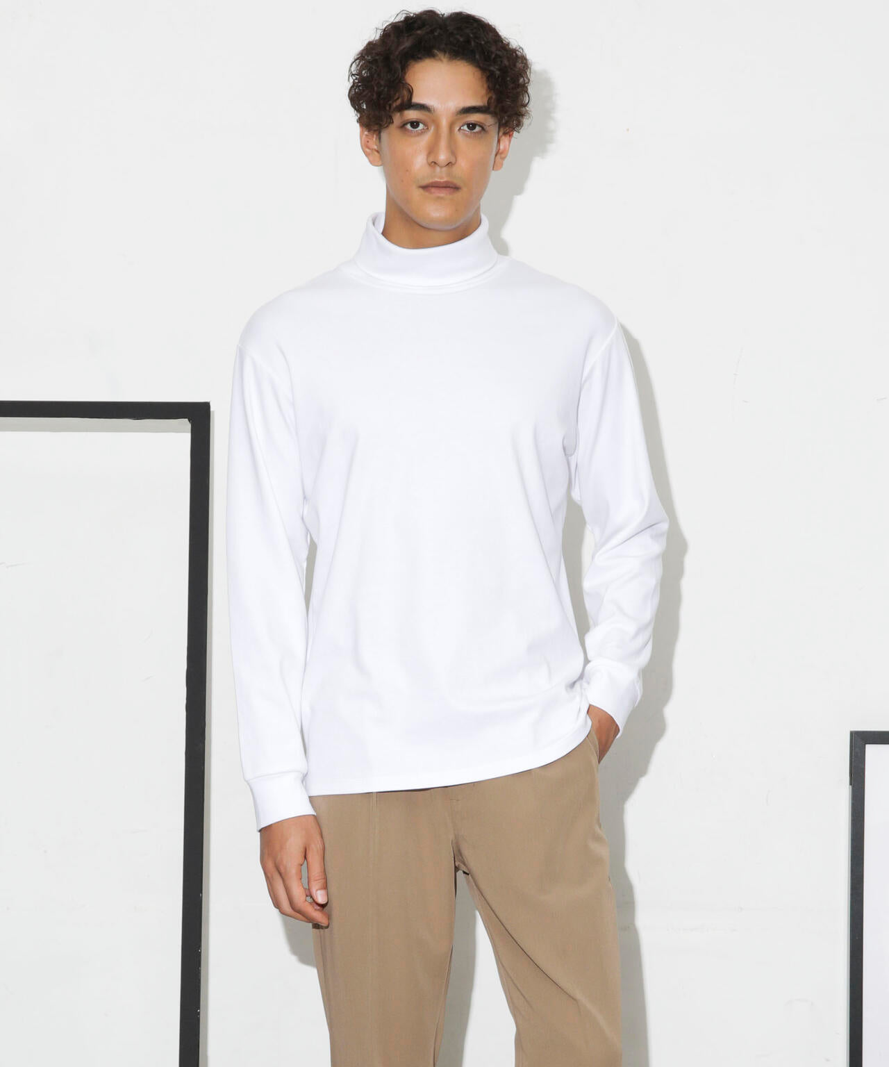 Anti Soaked(R) 汗染み防止 スムースタートルネックTシャツ 長袖