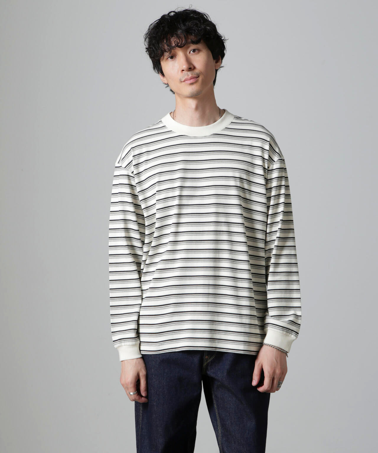 Anti Soaked(R) ランダムボーダークルーネックTシャツ 長袖 | NANO