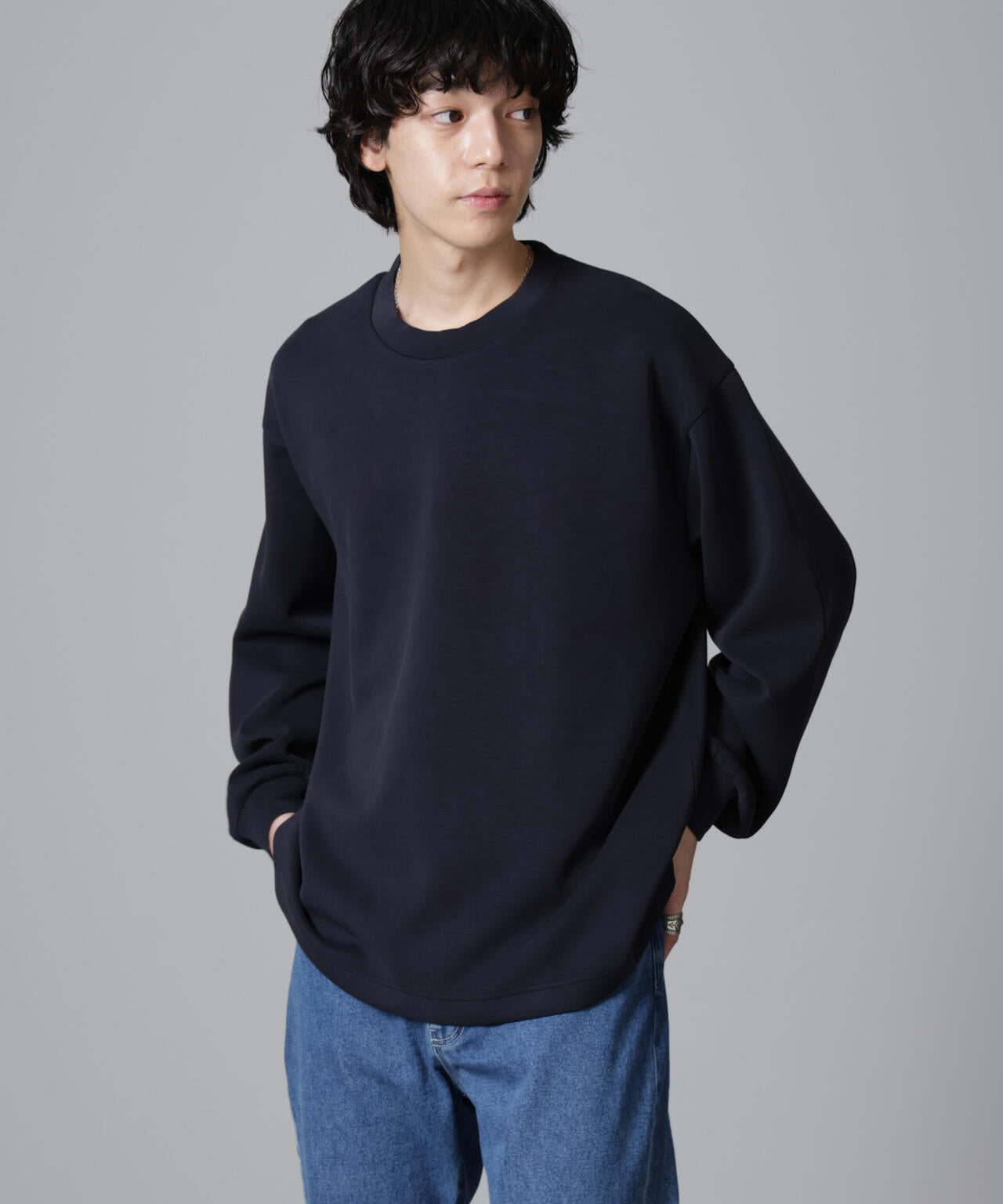 パウダースノーダンボールクルーネックプルオーバー